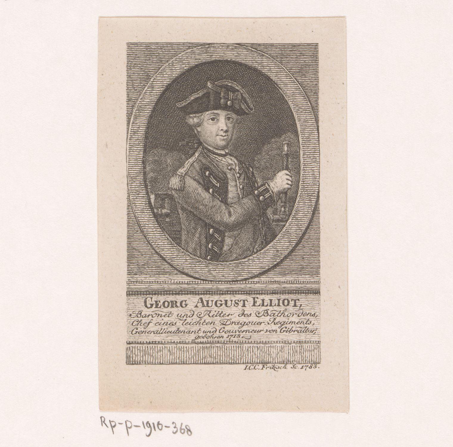 Portret van George Augustus Eliott Heathfield