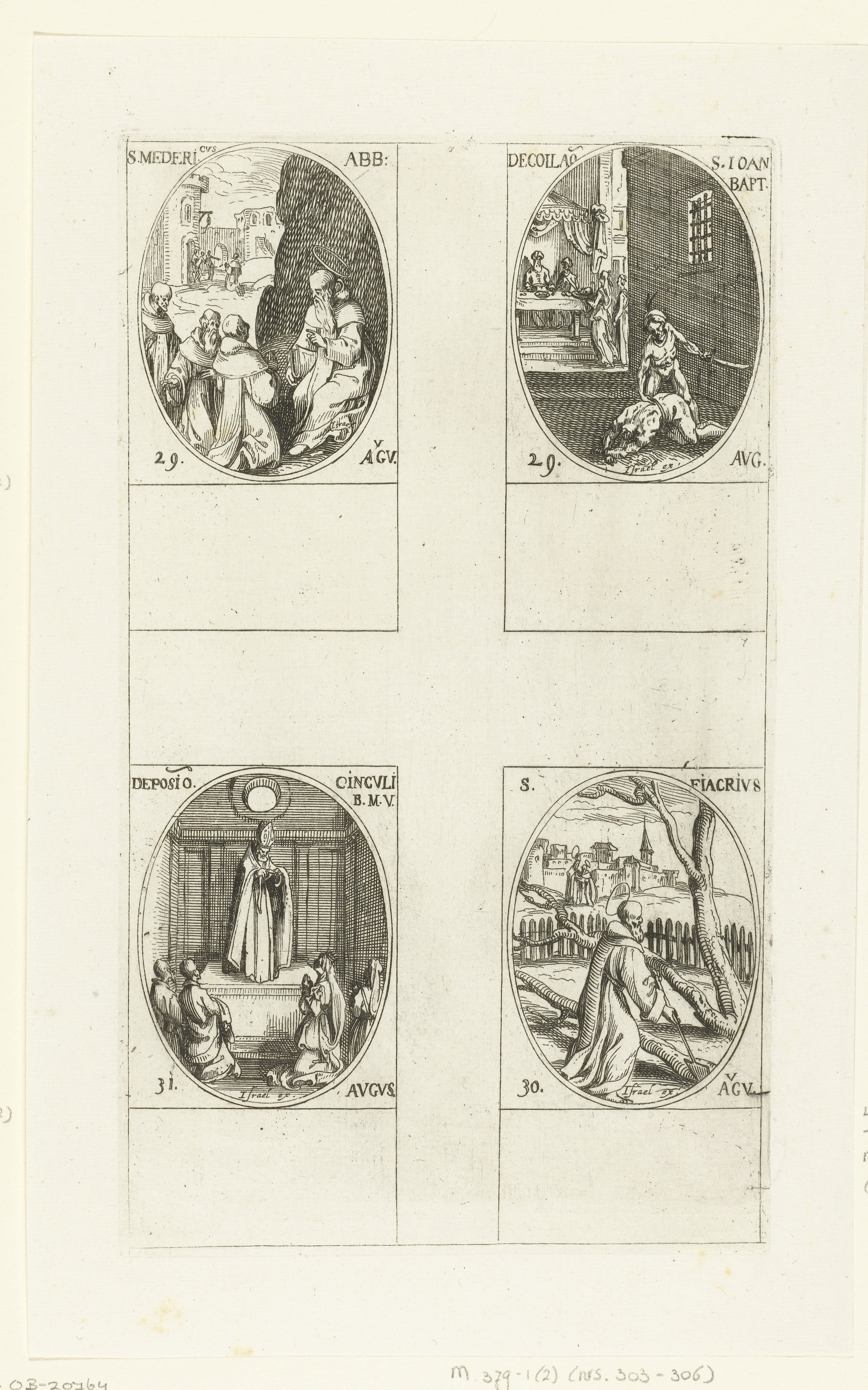 Heilige Medericus van Autun, Heilige Johannes de Doper, Heilige Fiacrius van Brie, Gordel van Maria (29-31 augustus)