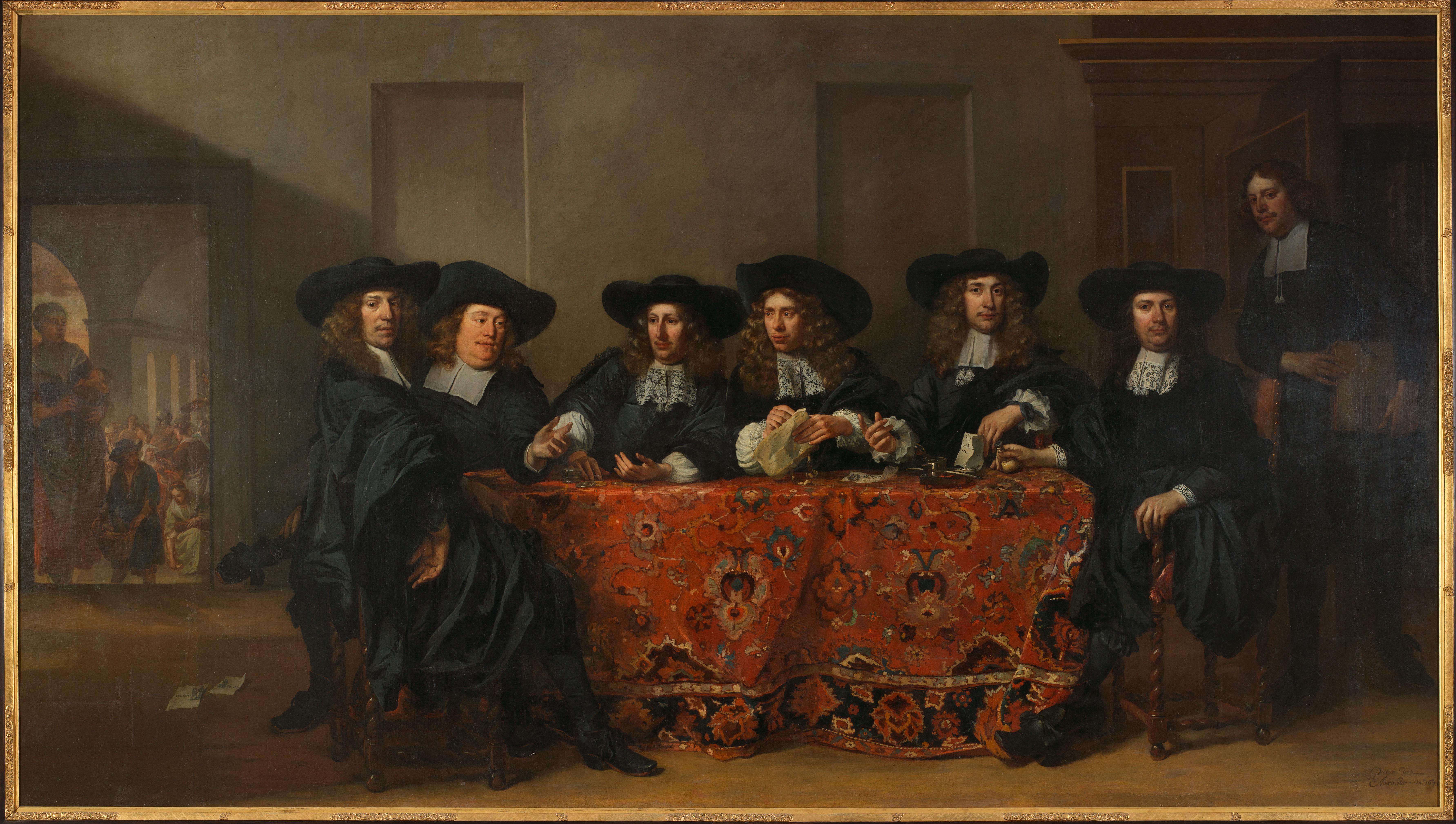 Six Regents and the Housemaster of the Oudezijds Institute for the Outdoor Relief of the Poor, Amsterdam, 1675