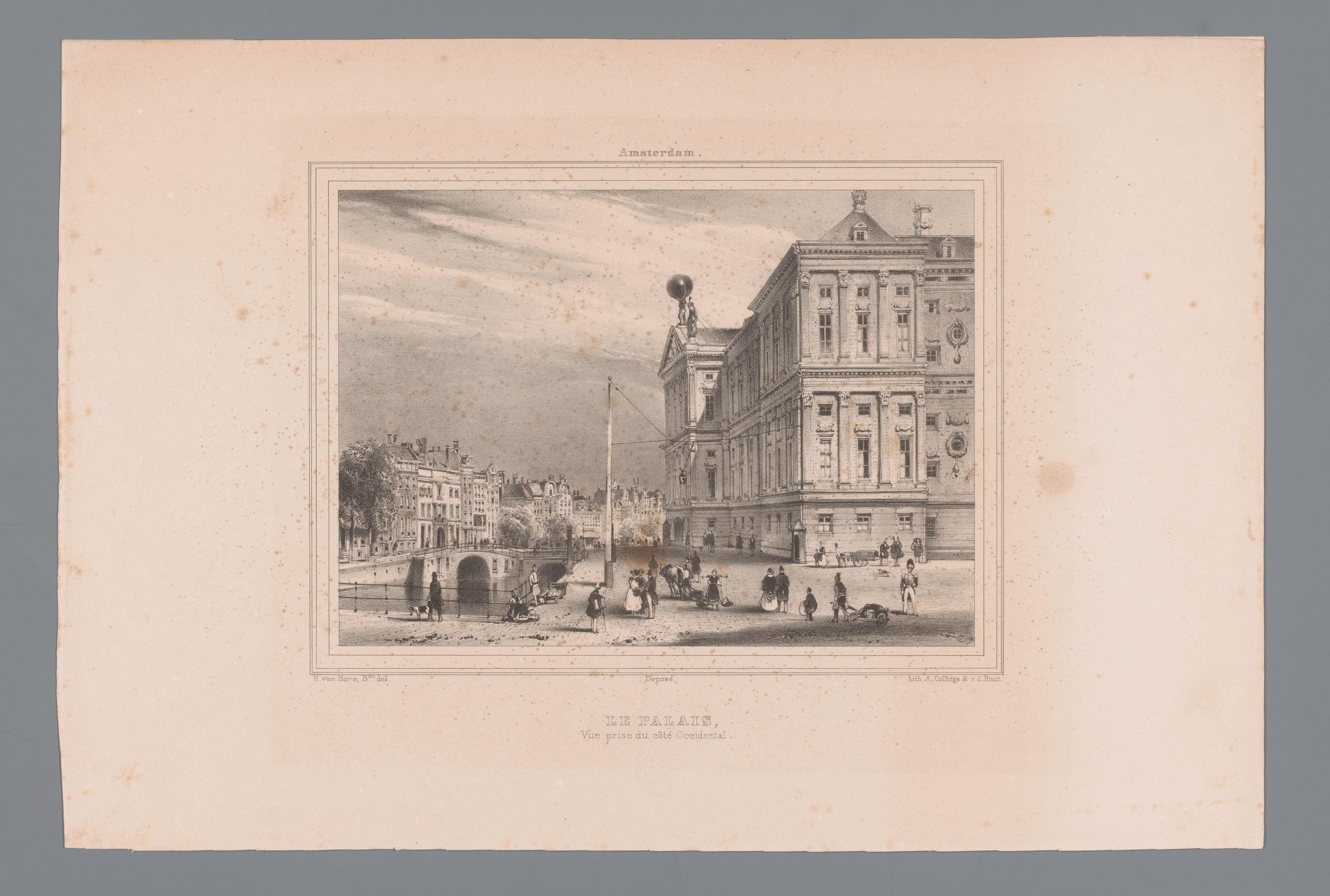 Westzijde van het Paleis op de Dam in Amsterdam
