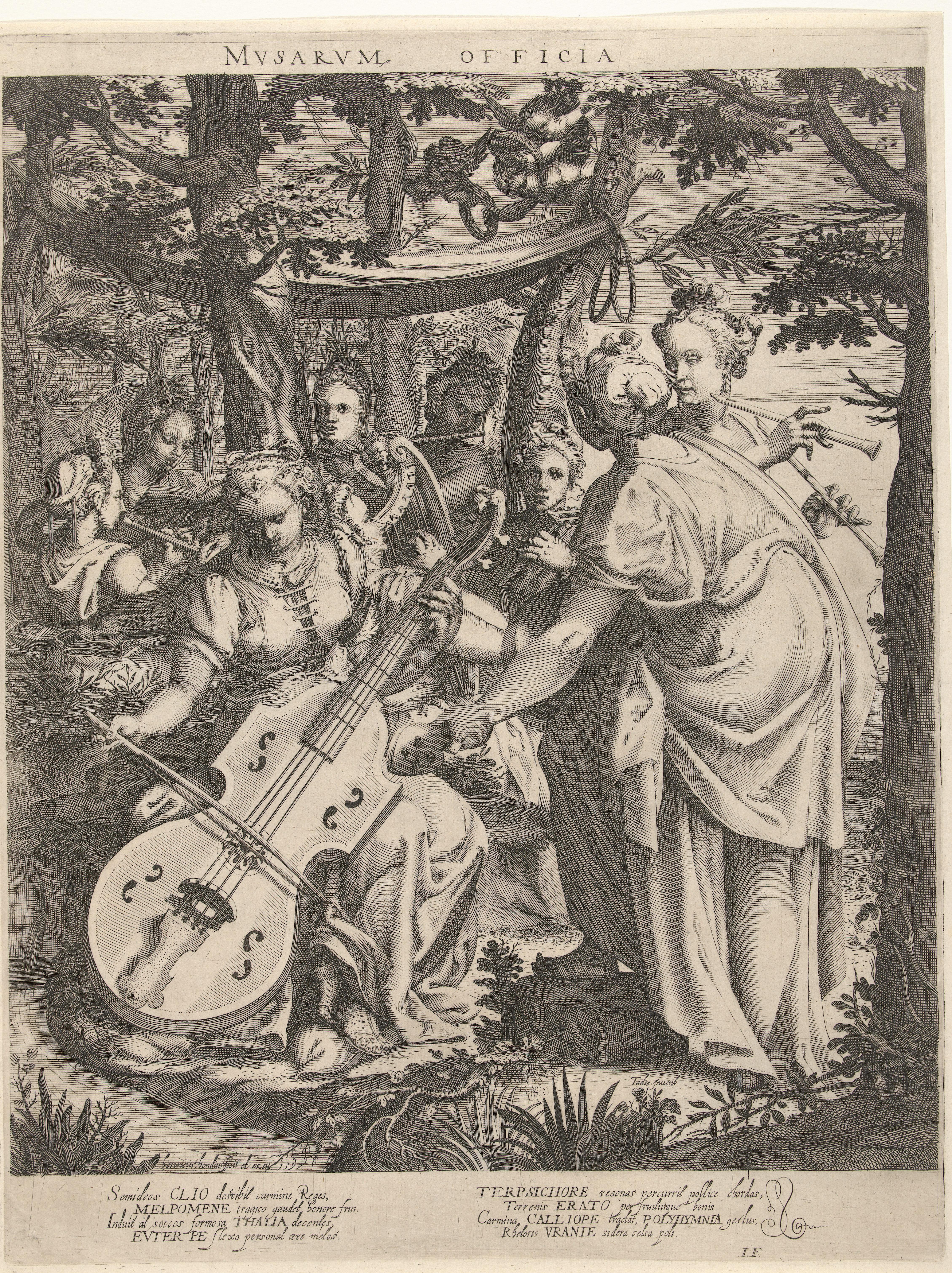 Concert van de muzen op de Parnassus