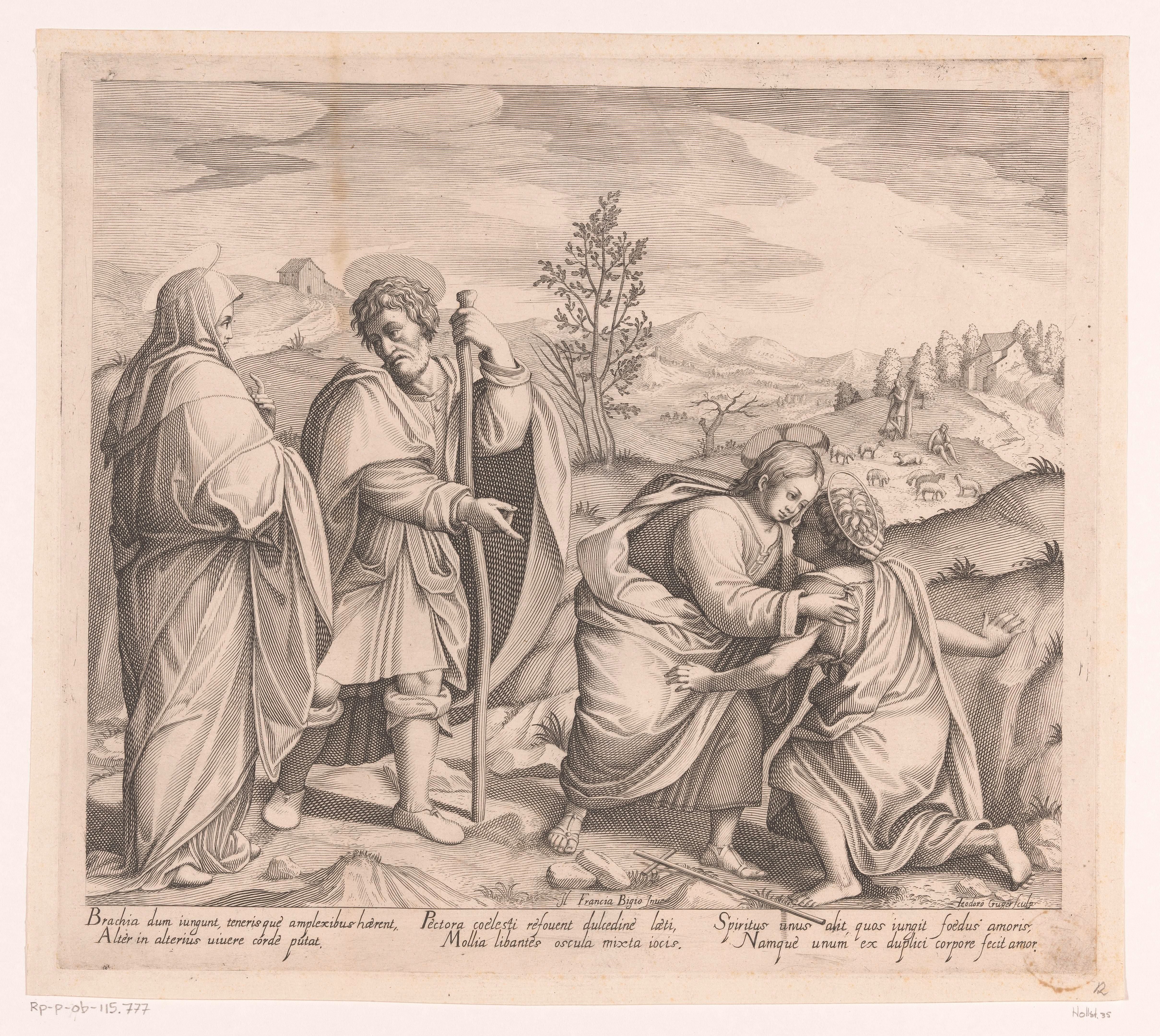 Ontmoeting tussen de jonge Johannes de Doper en Christus