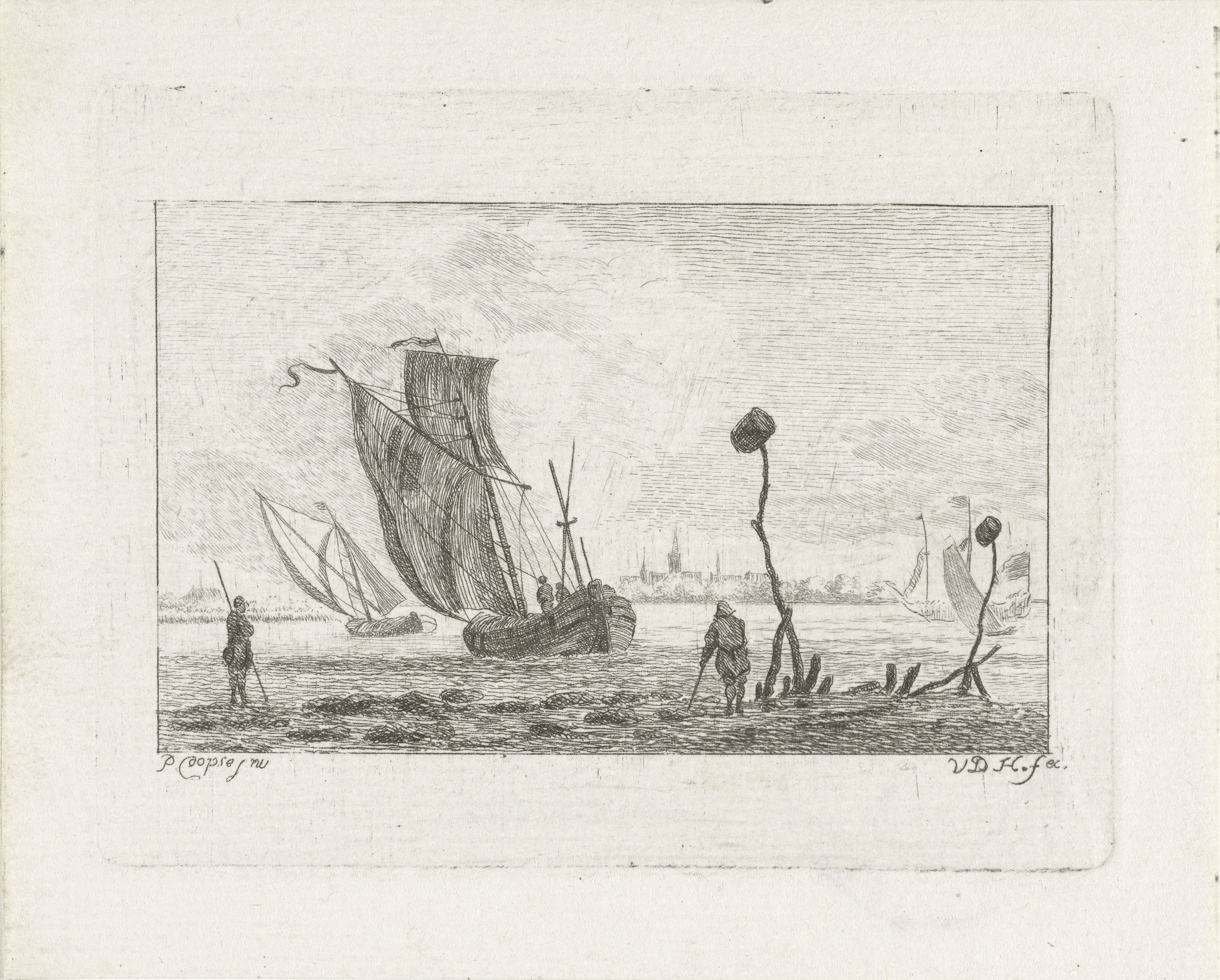Zeilschepen op een rivier