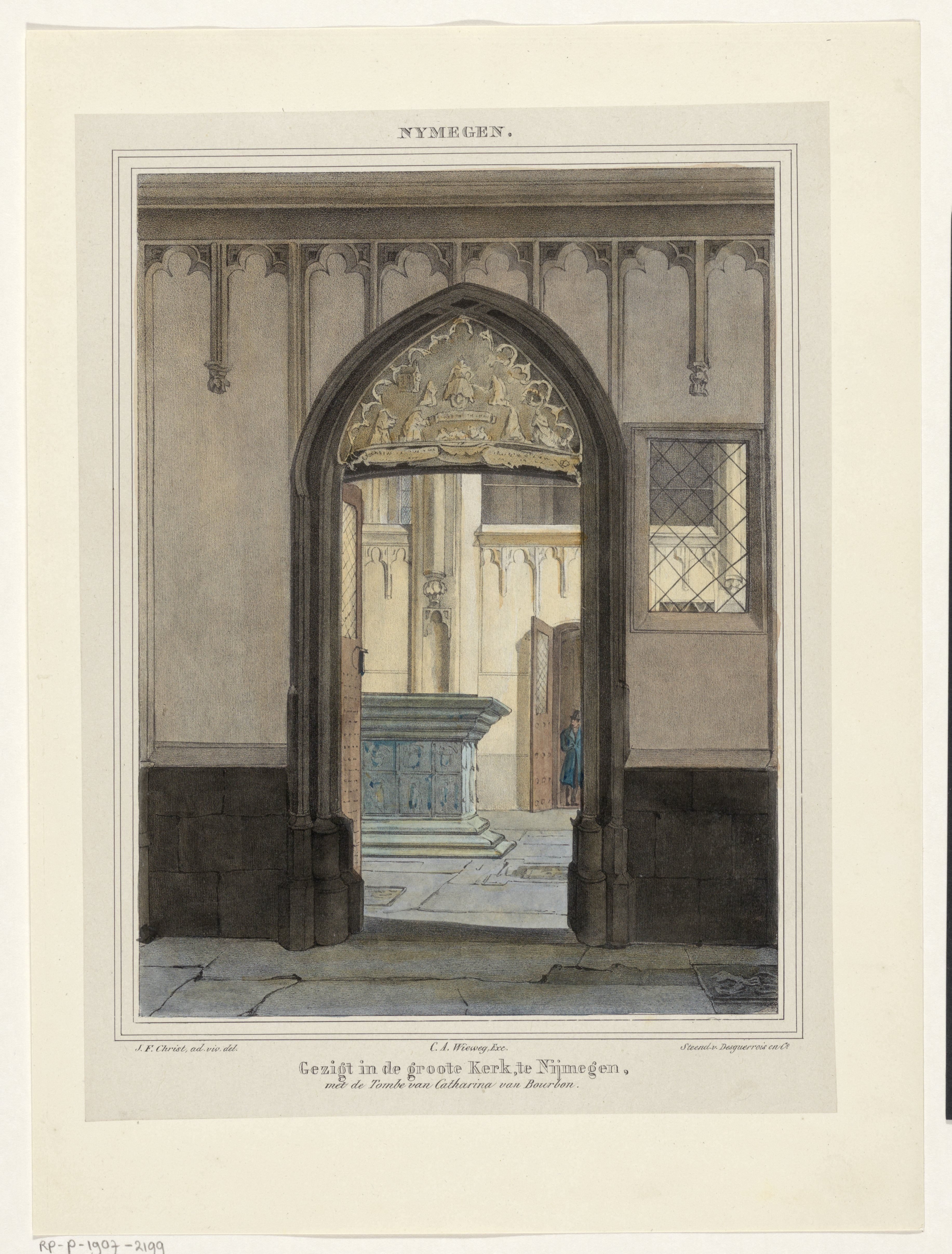 Gezicht op graftombe in de Stevenskerk in Nijmegen