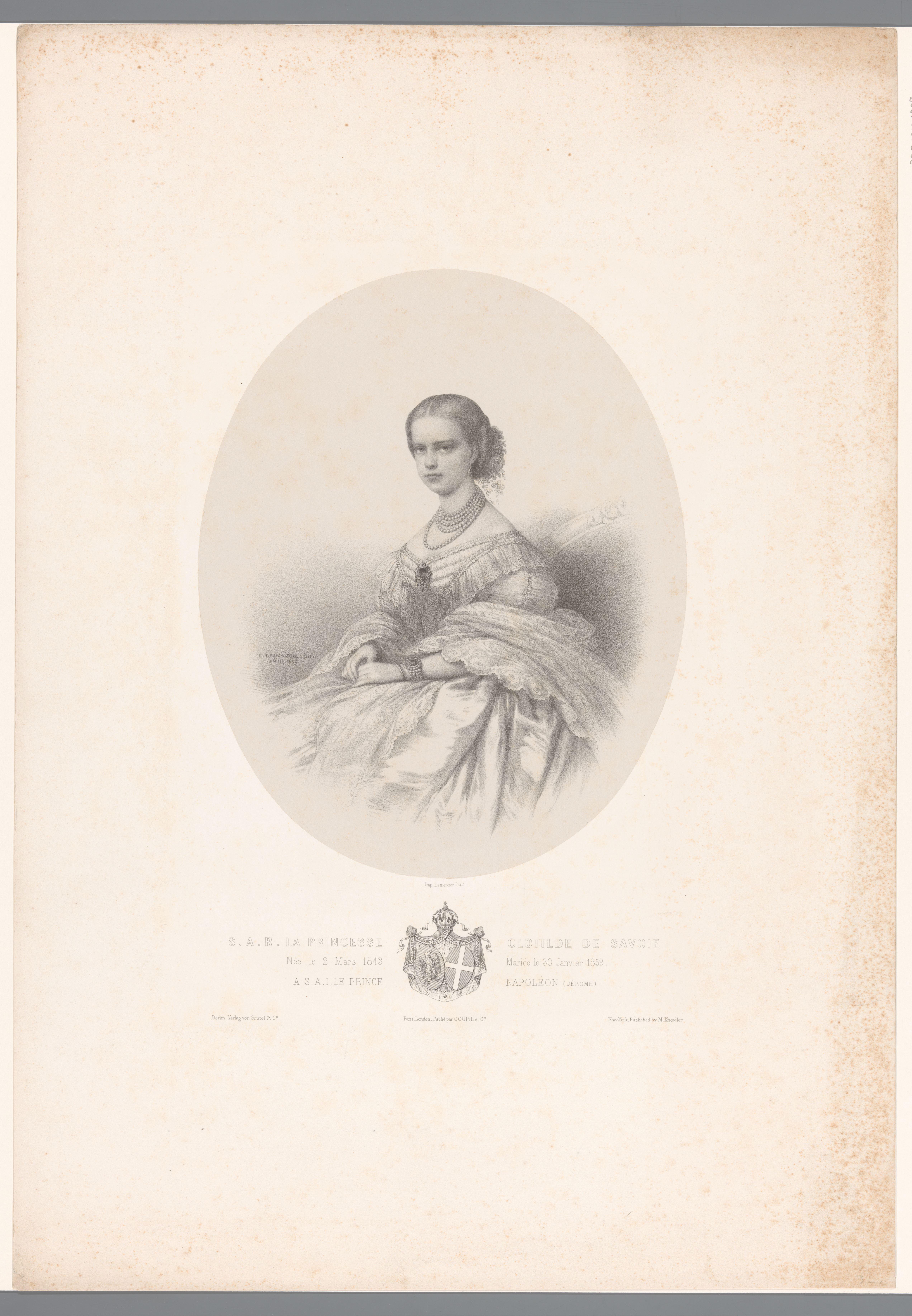 Portret van Maria Clothilde van Savoye