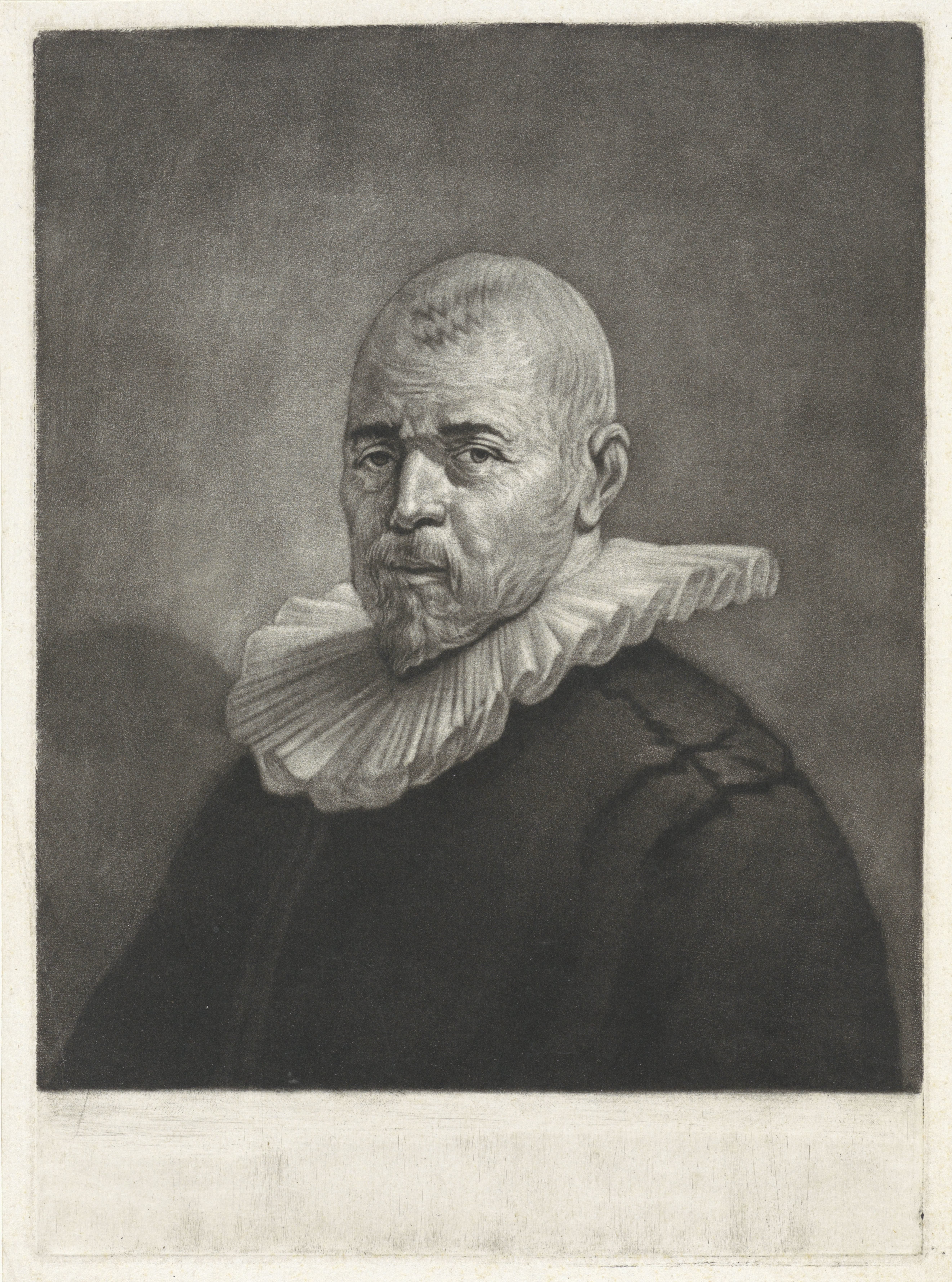 Portret van een man met een geplooide kraag