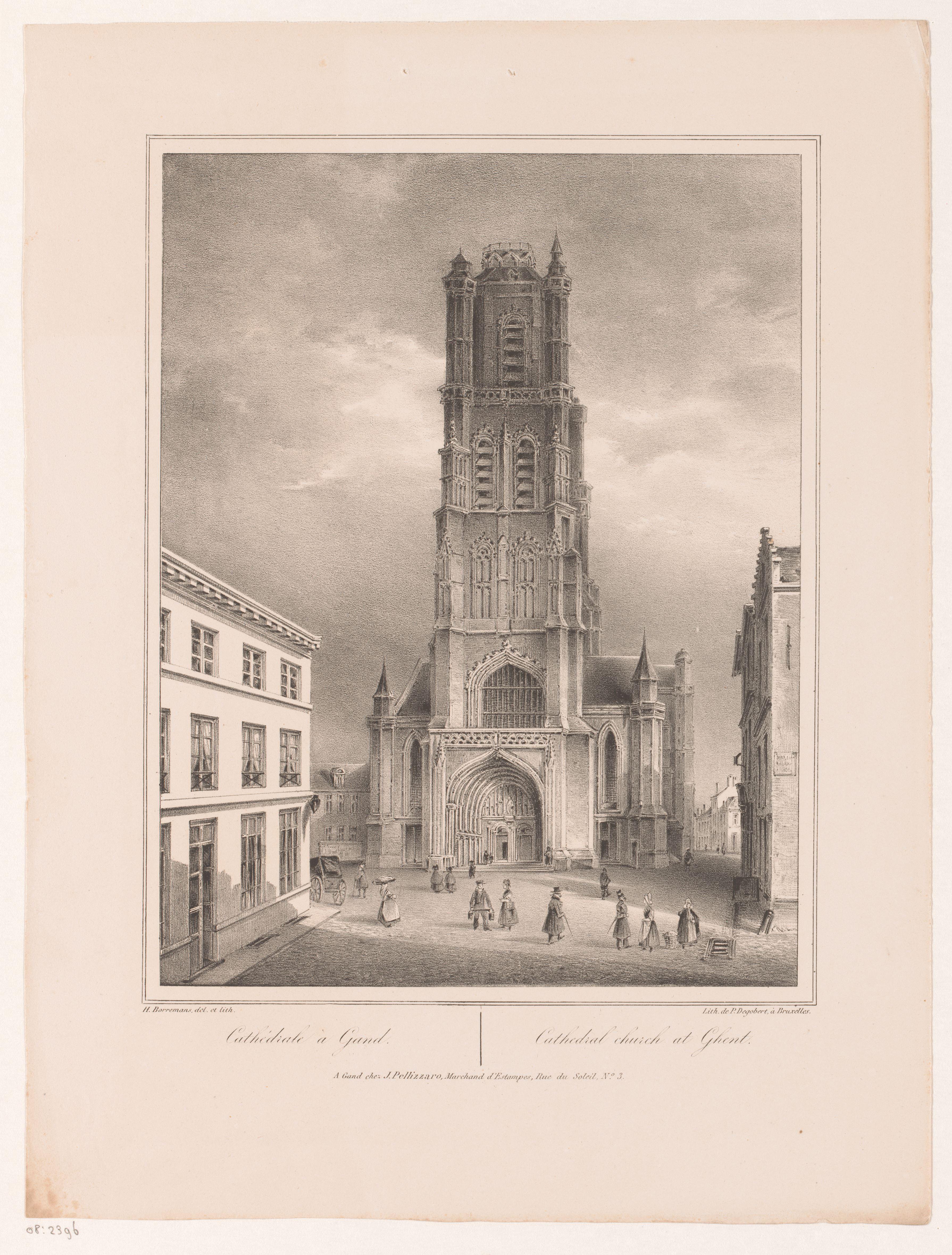 Gezicht op de Sint-Baafskathedraal te Gent