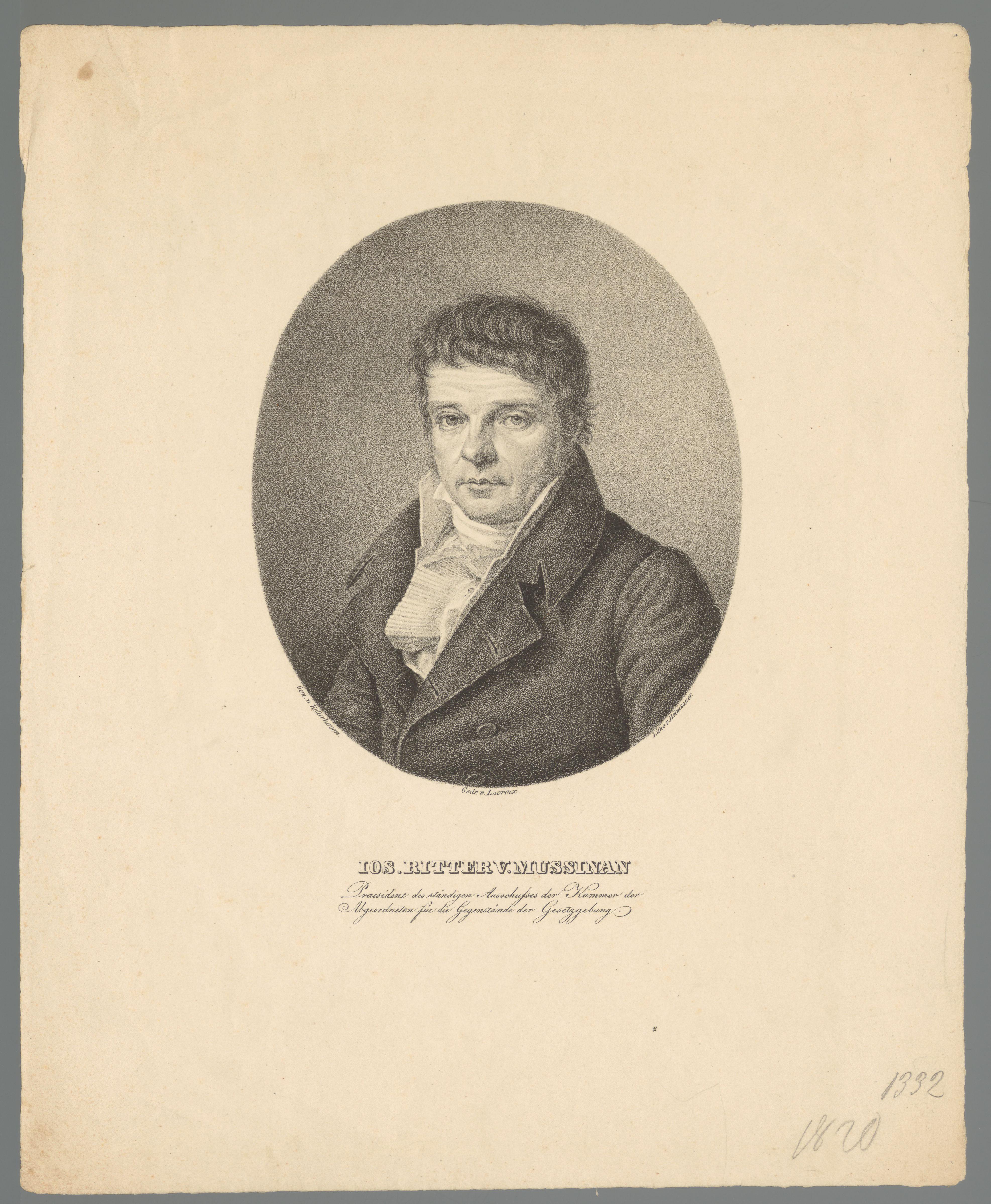 Portret van Joseph Anton, ritter von Mussinan