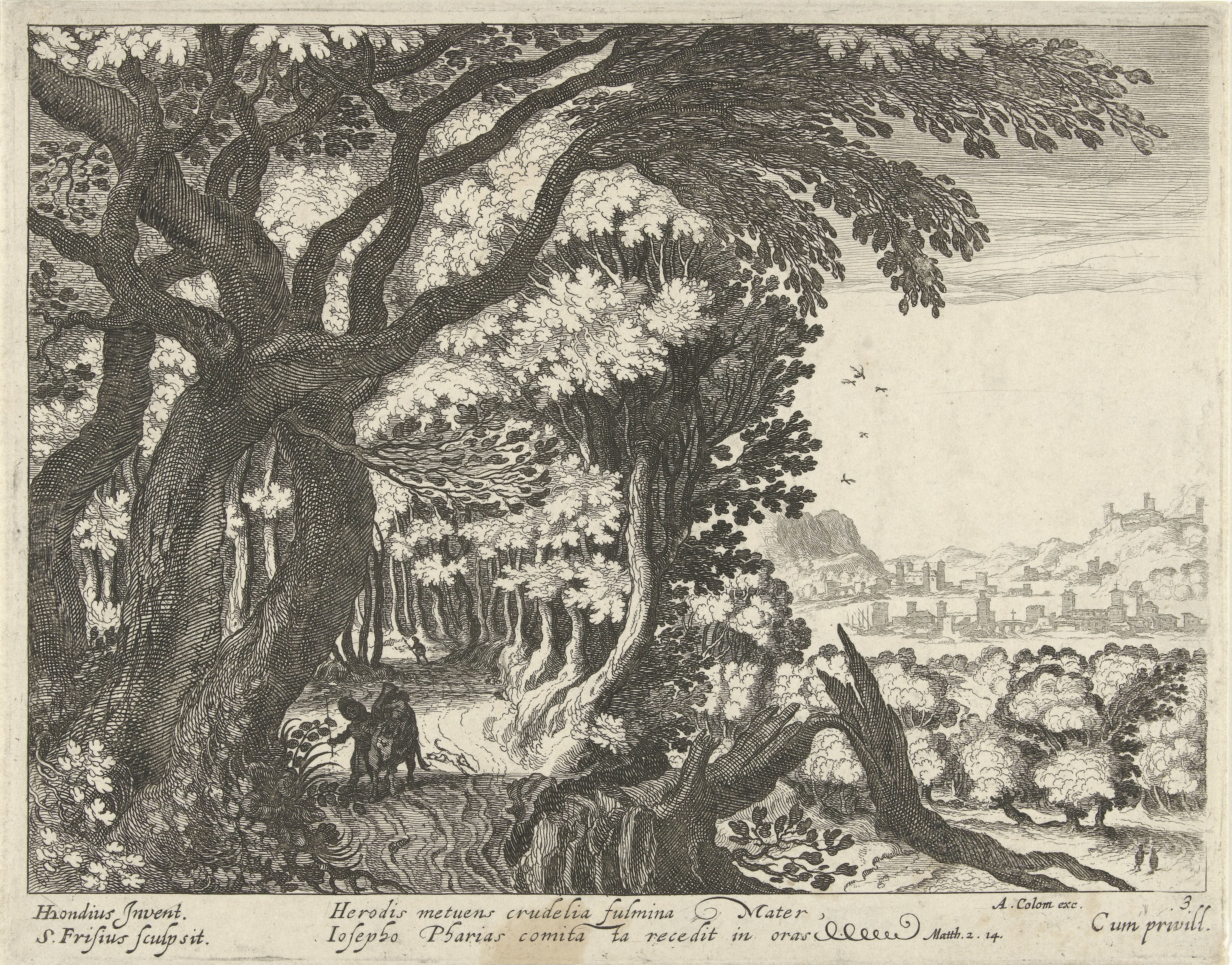 Landschap met de vlucht naar Egypte