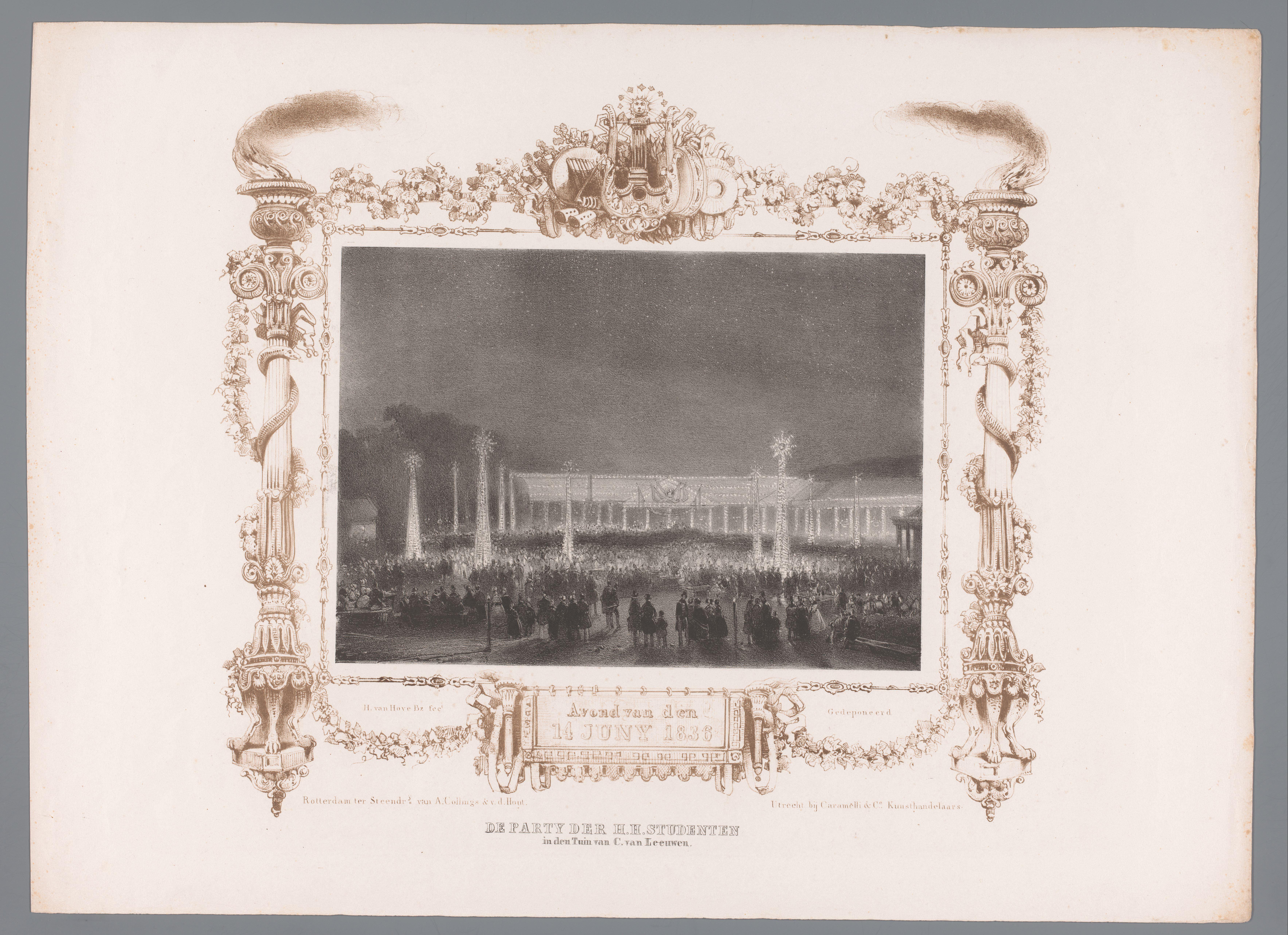Avondfeest voor de studenten, 1836