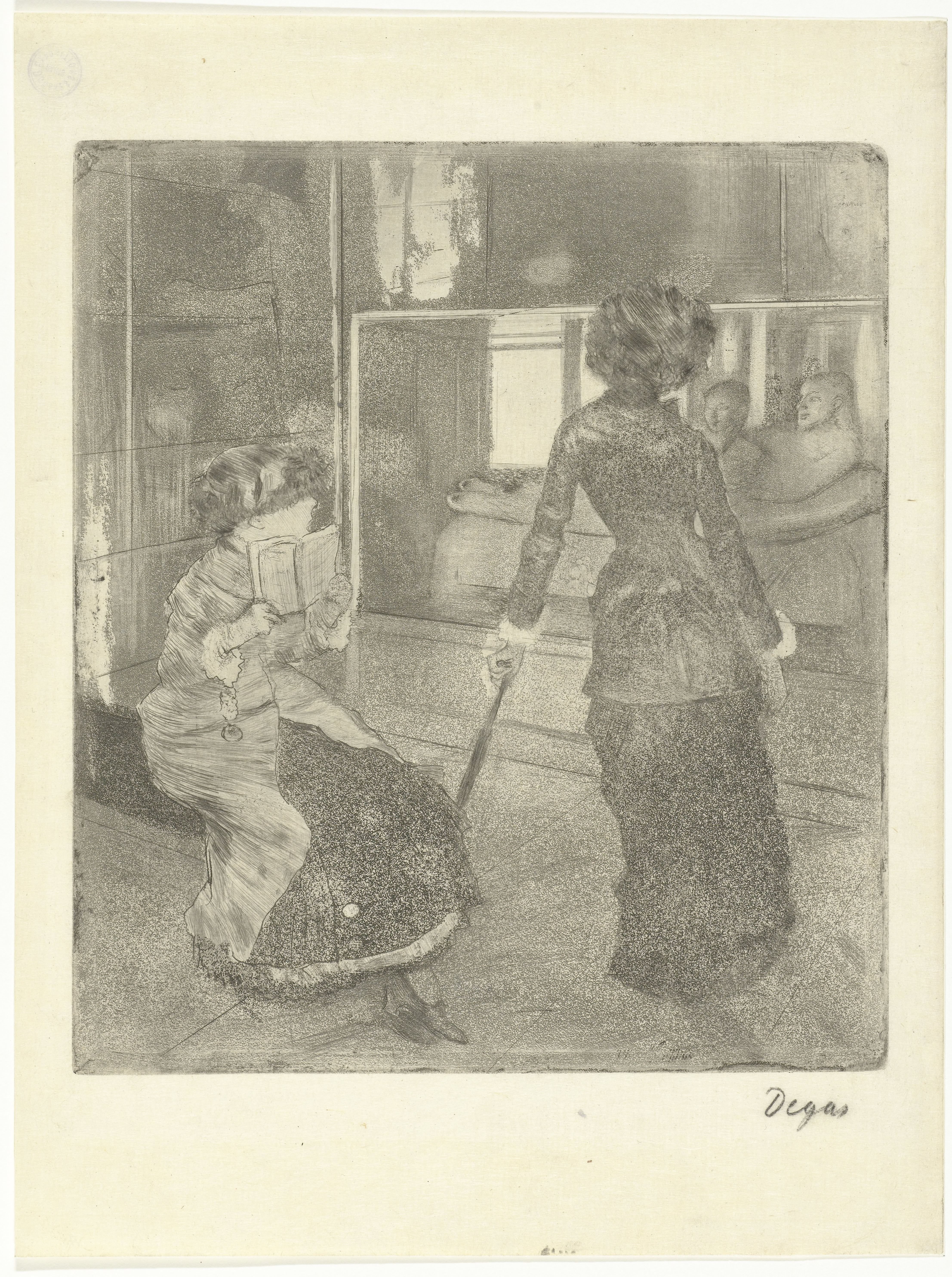 Mary Cassatt in het Louvre bij de gallerij met Etruskische kunst