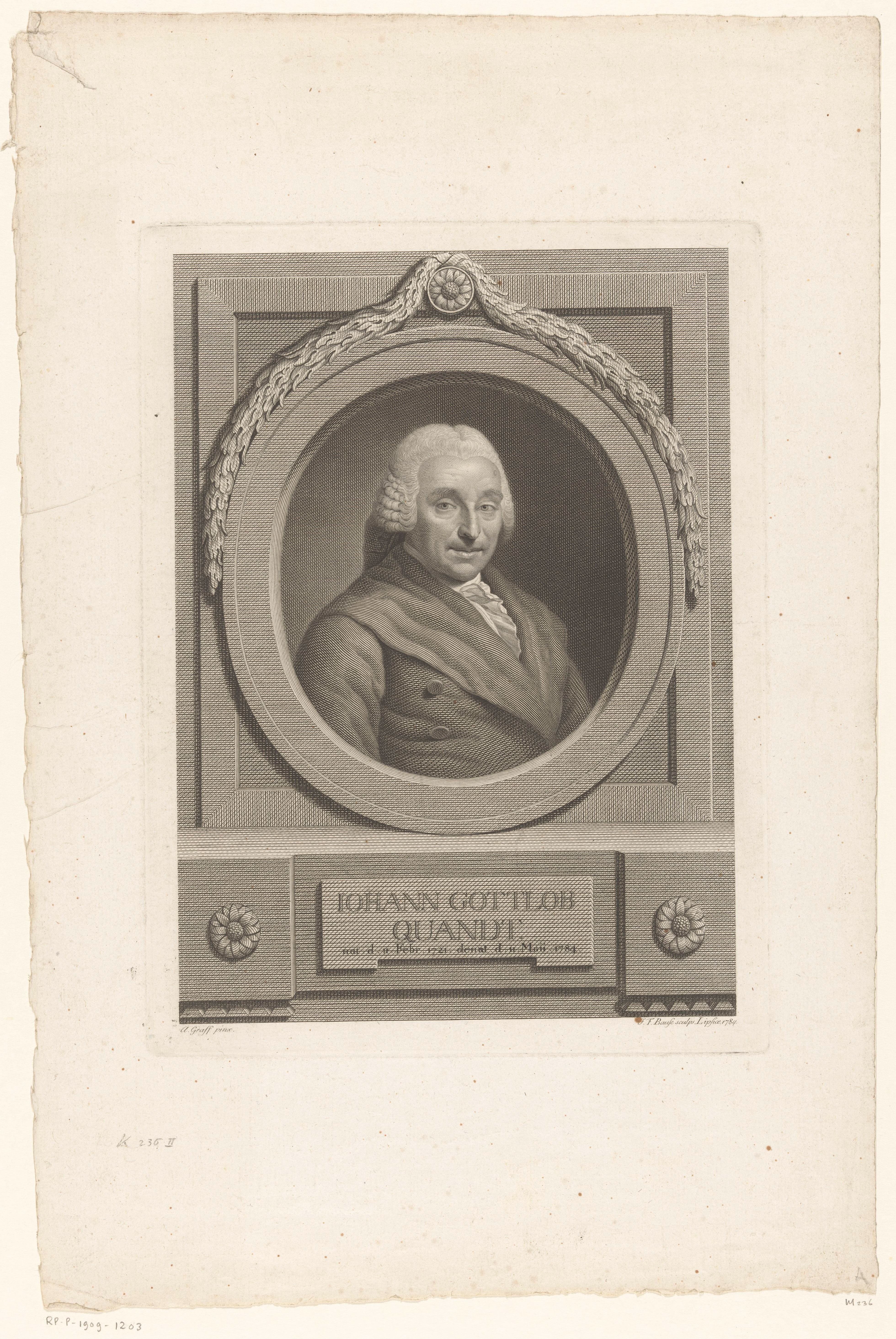 Portret van Johann Gottlob Quandt