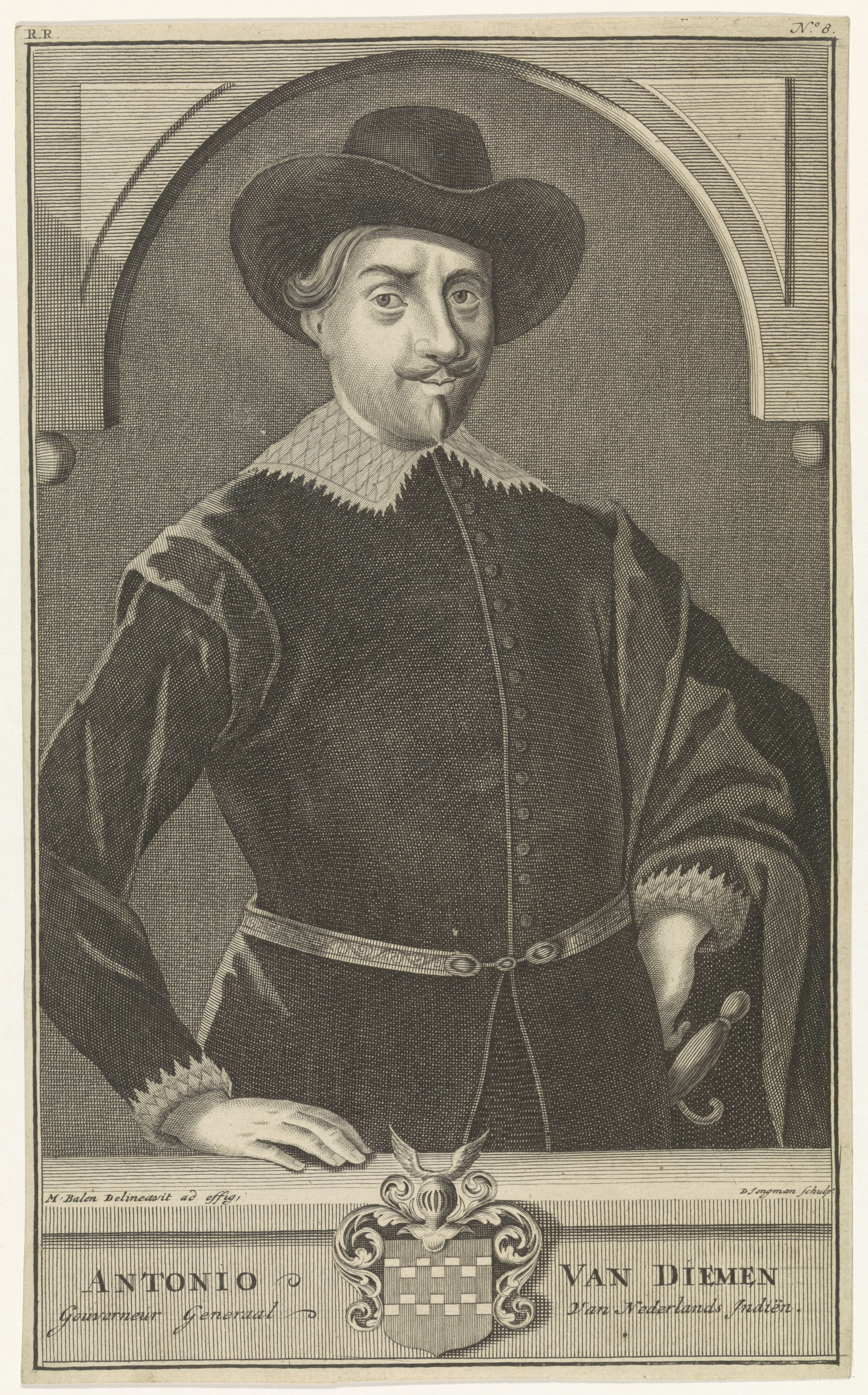 Portret van Antonio van Diemen, gouverneur-generaal van Nederlands-Indië