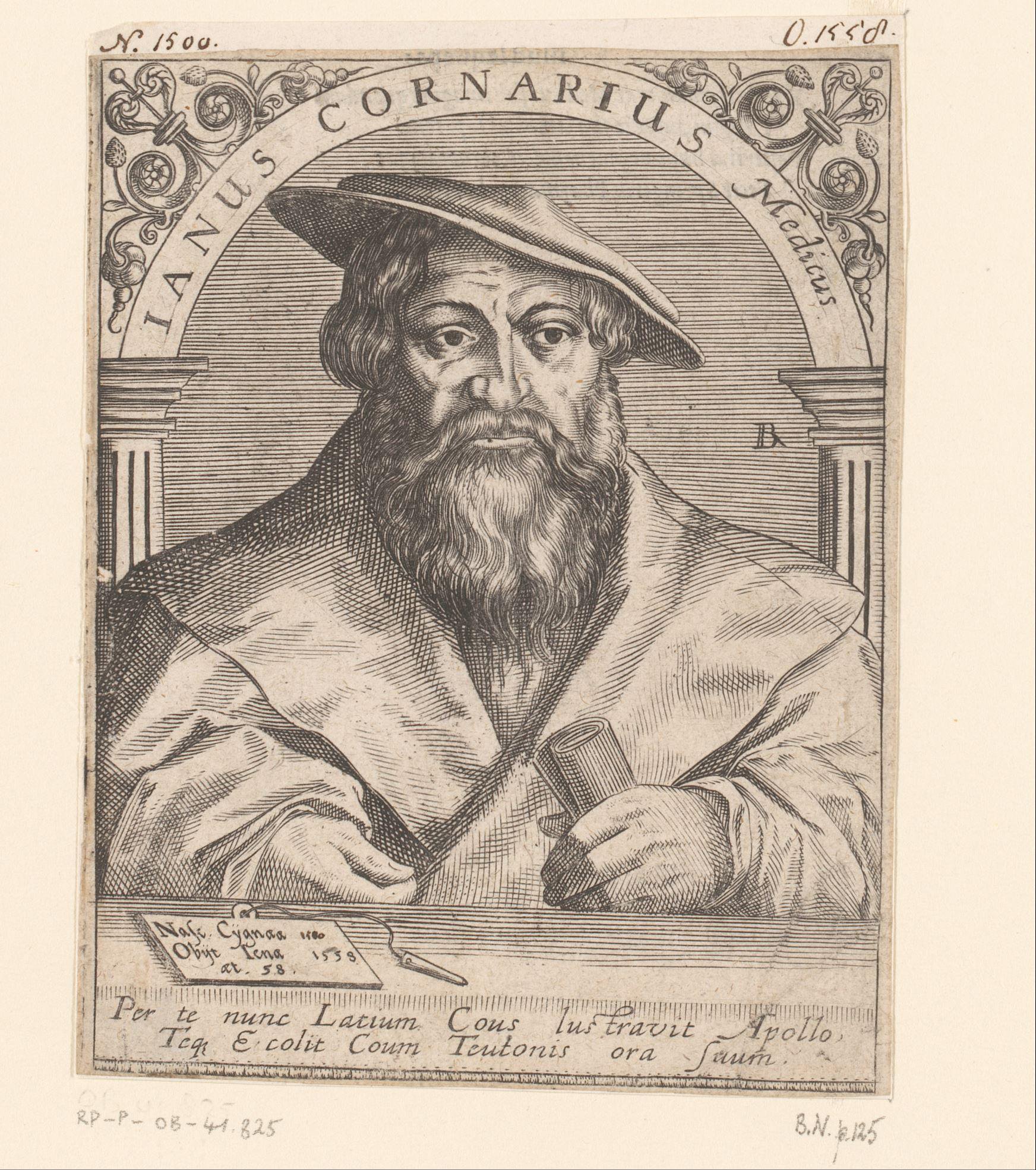 Portret van Janus Cornarius