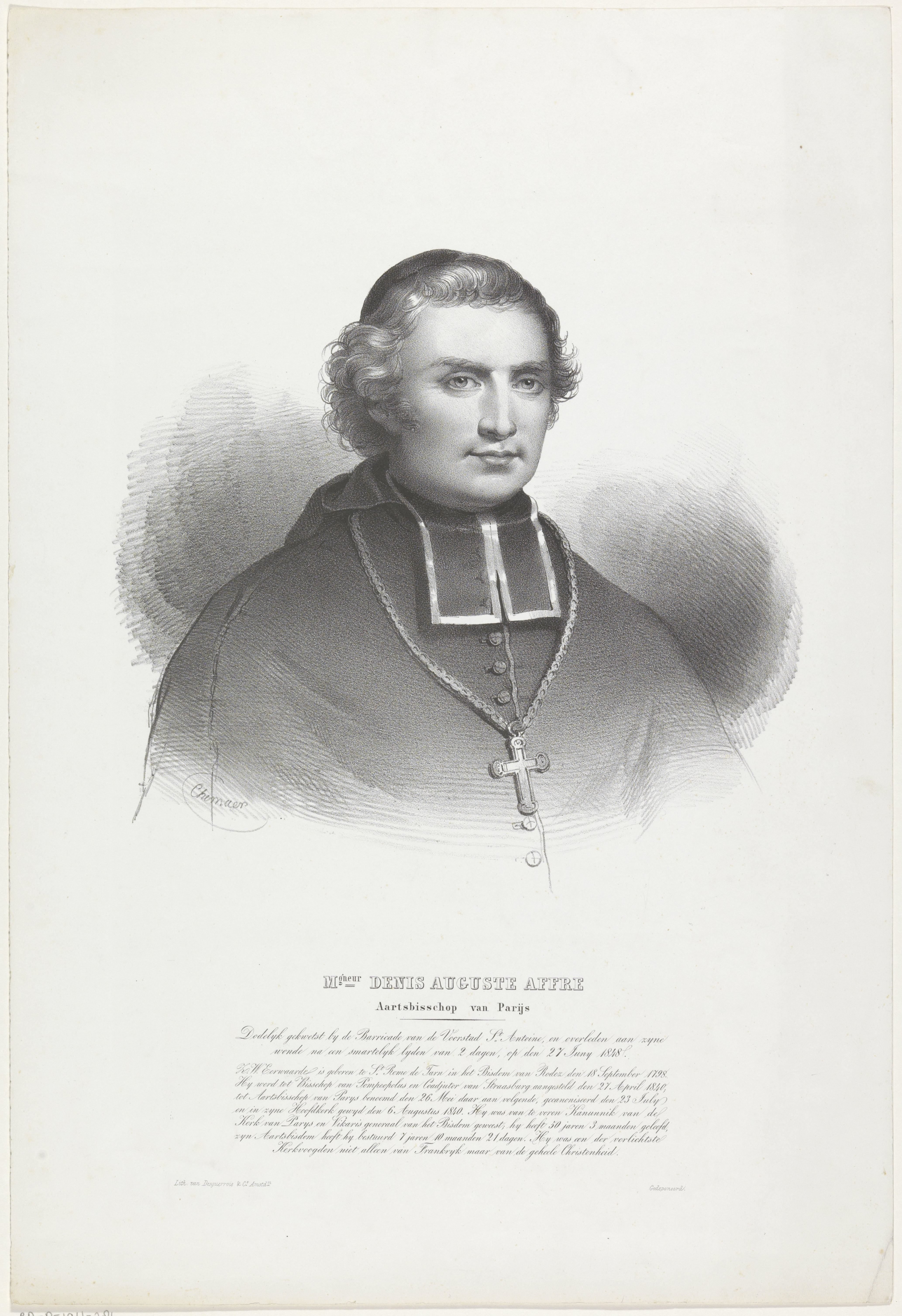 Portret van Aartsbisschop Denis Auguste Affre