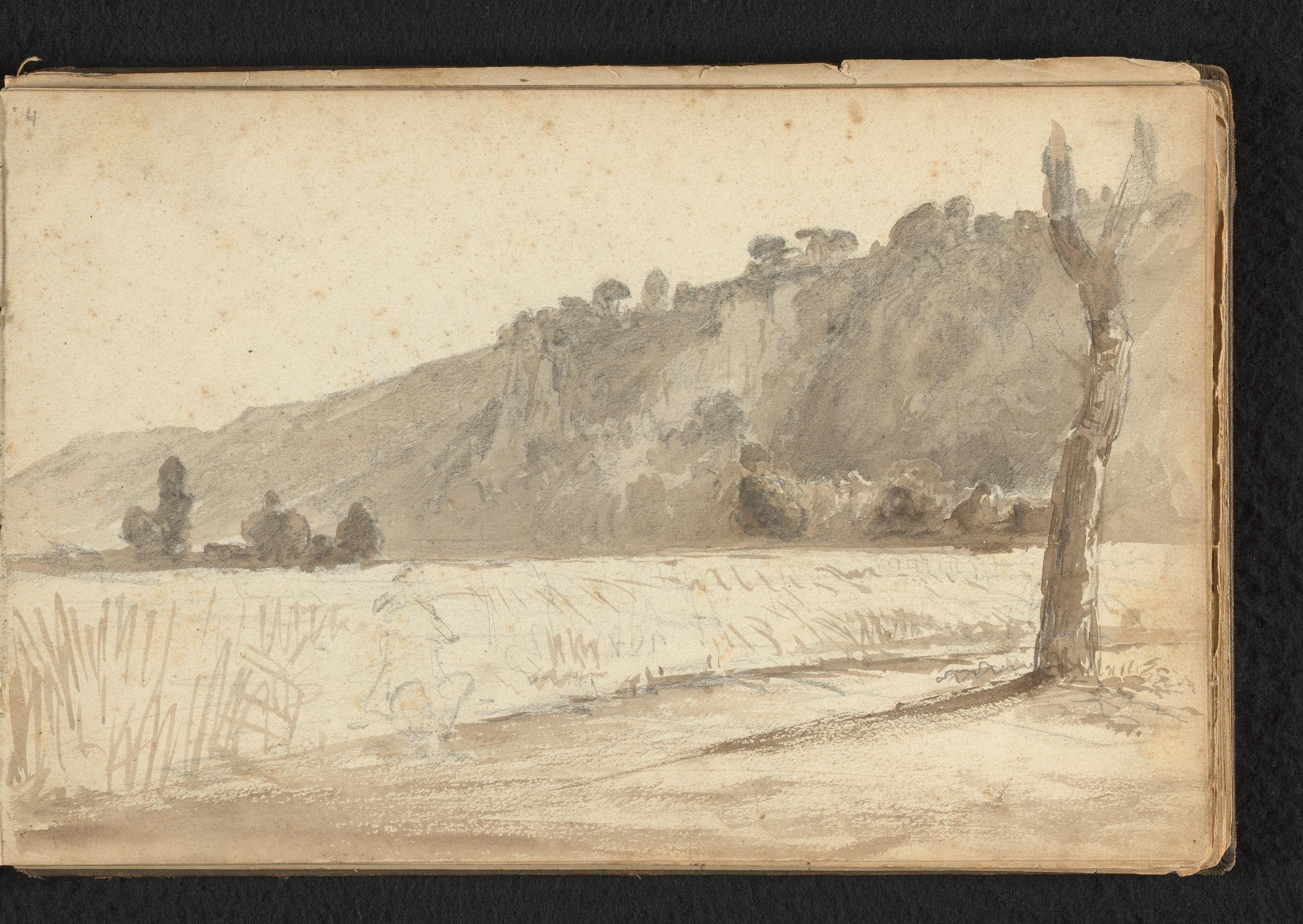 Landschap met heuvel