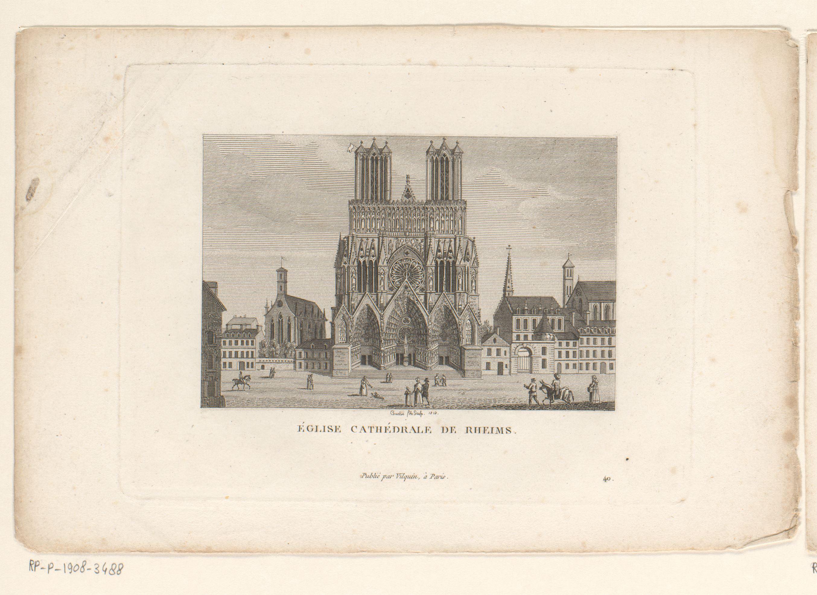Gezicht op de Kathedraal van Reims