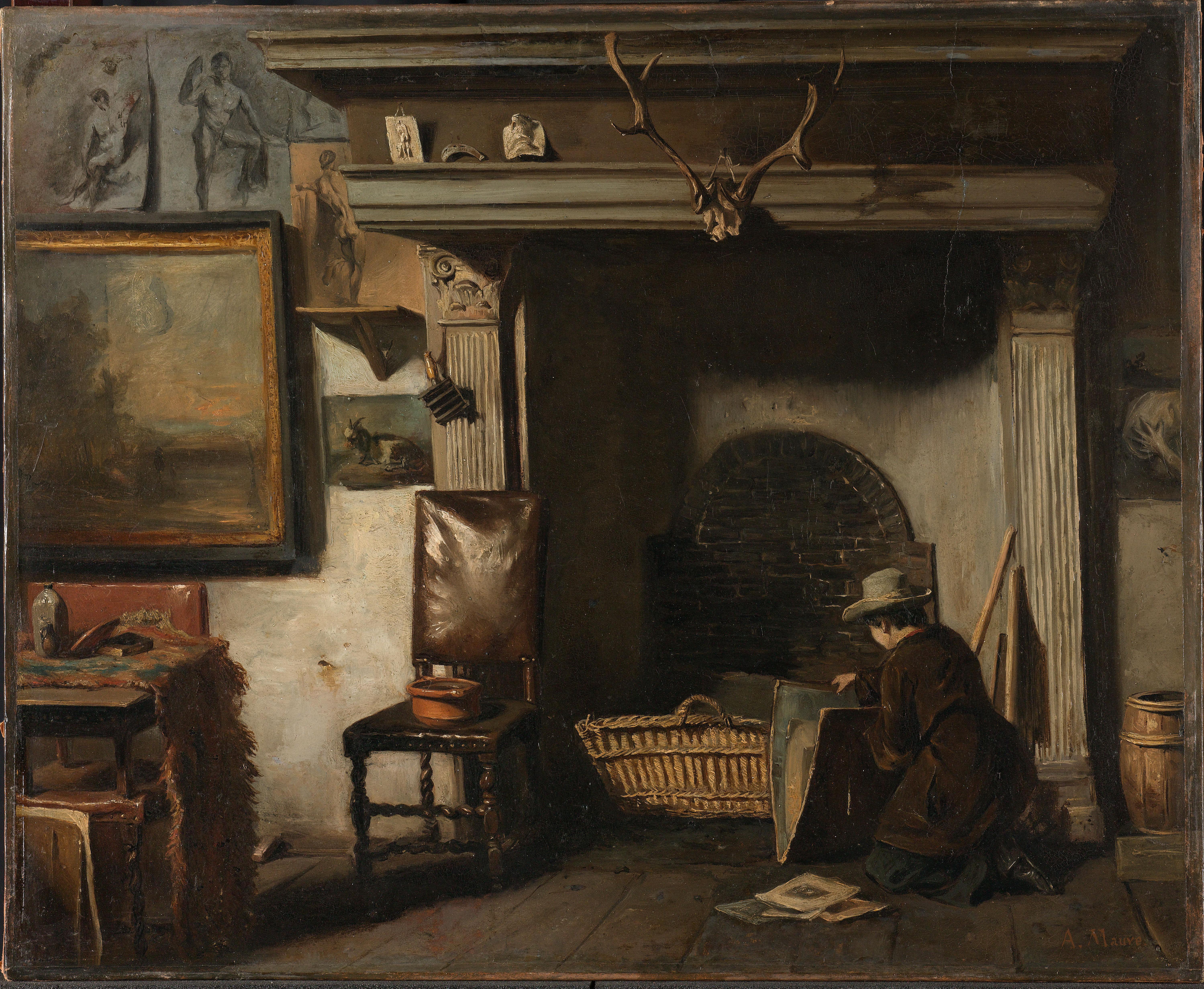 Het atelier van de Haarlemse schilder Pieter Frederik van Os