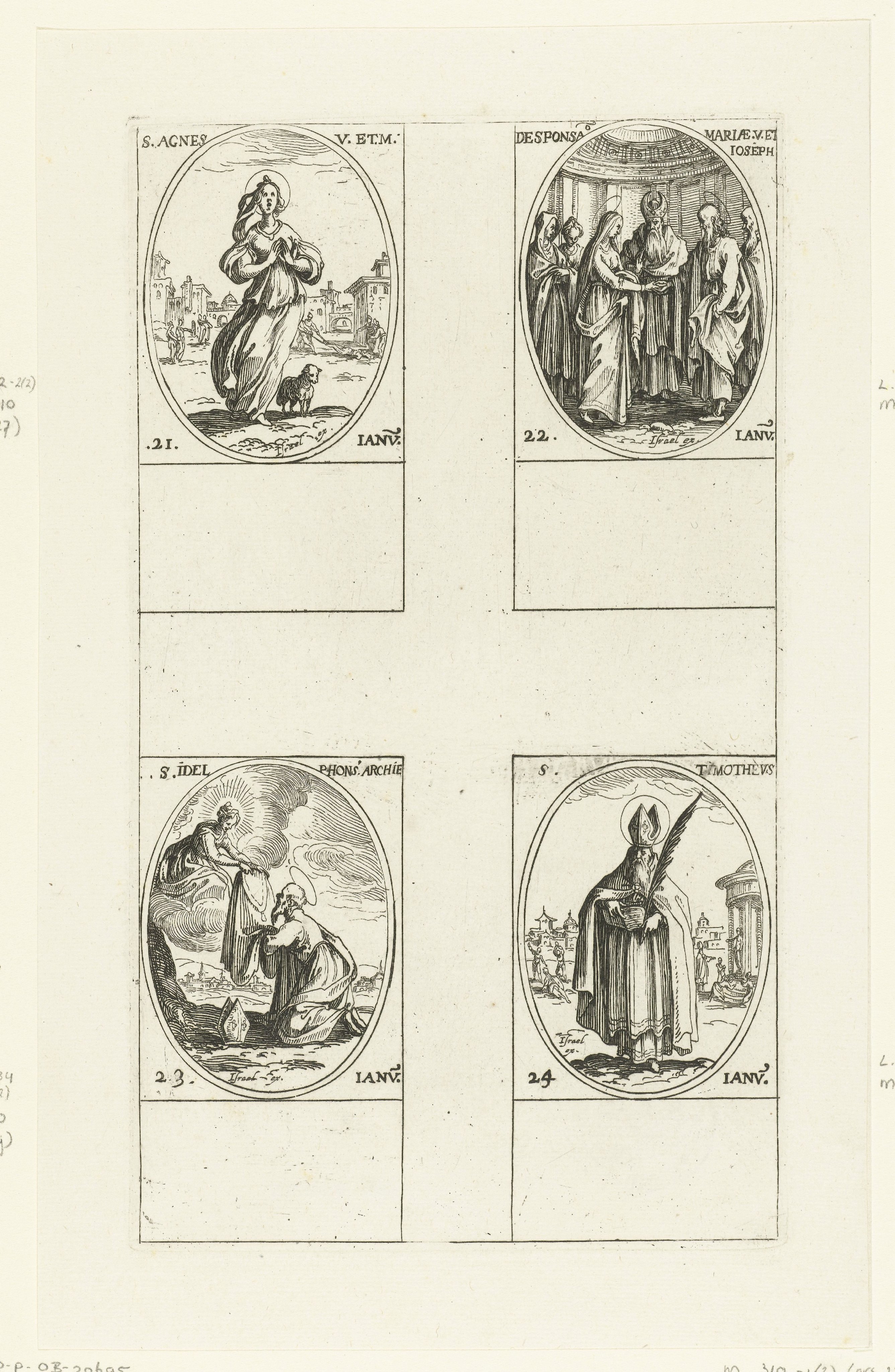 Heilige Agnes, Huwelijk van Maria en Jozef, Heilige Ildefonsus, Heilige Timotheüs (21-24 januari)