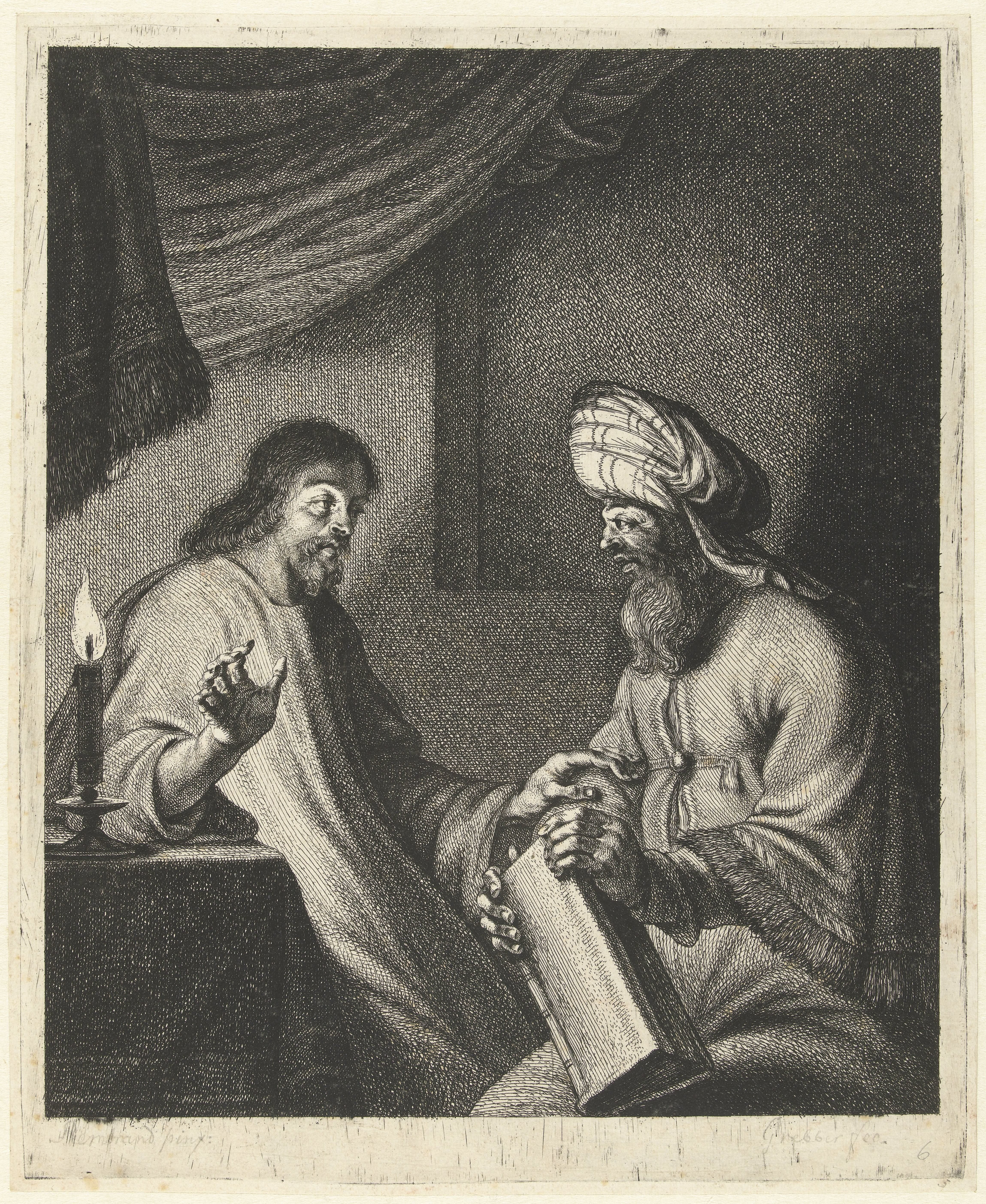Christus in gesprek met Nikodemus