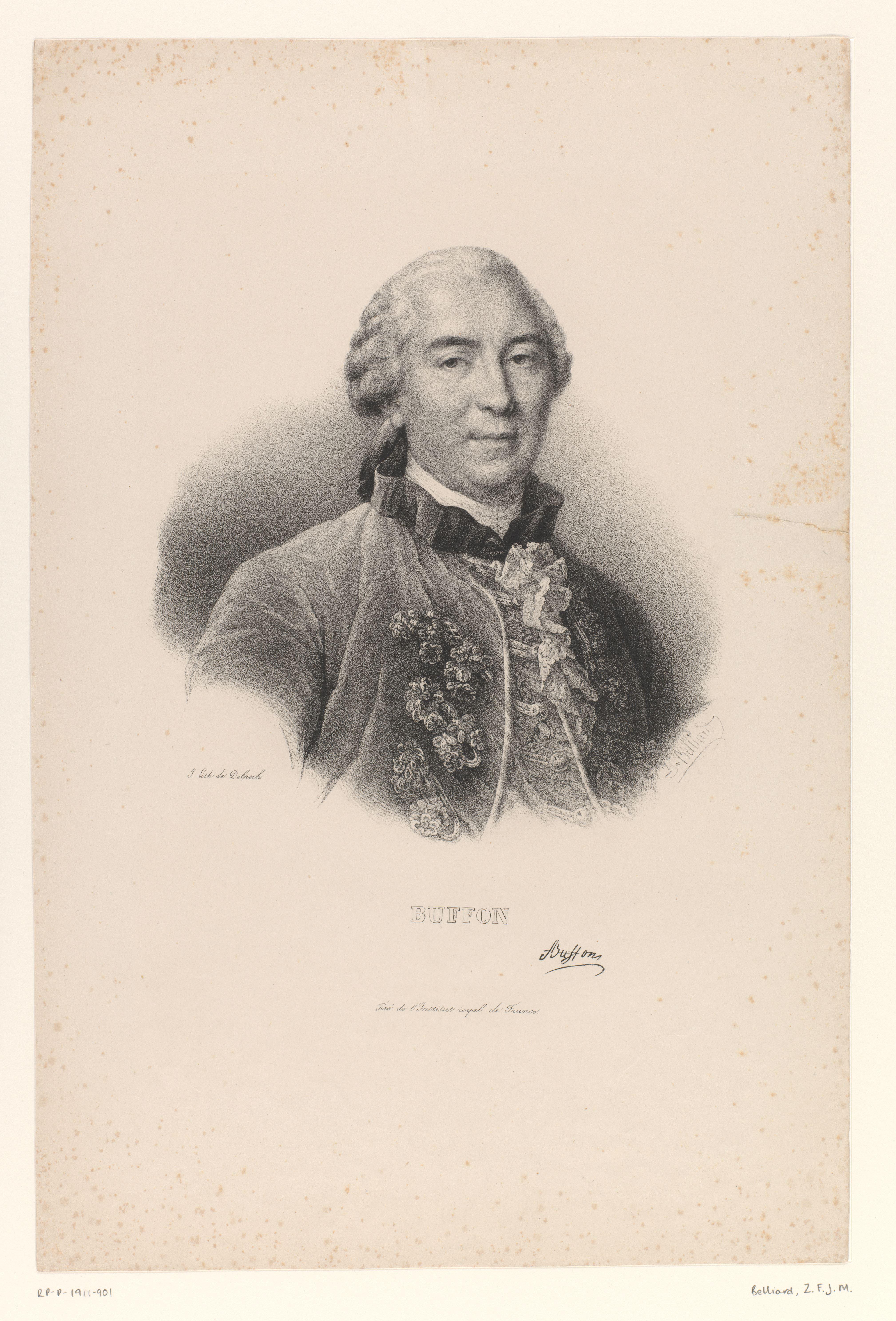 Portret van de natuuronderzoeker Georges-Louis Leclerc de Buffon