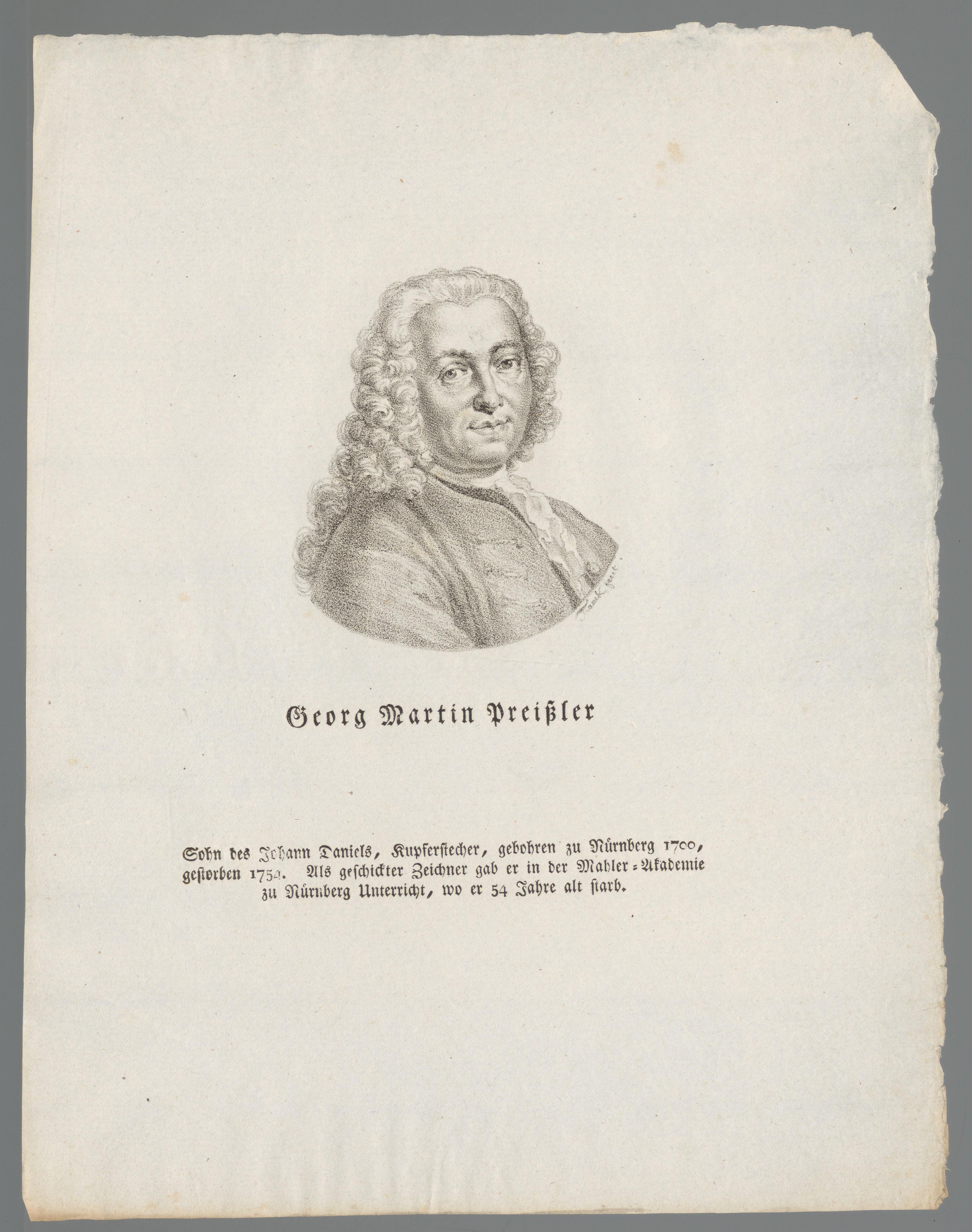 Portret van Georg Martin Preissler