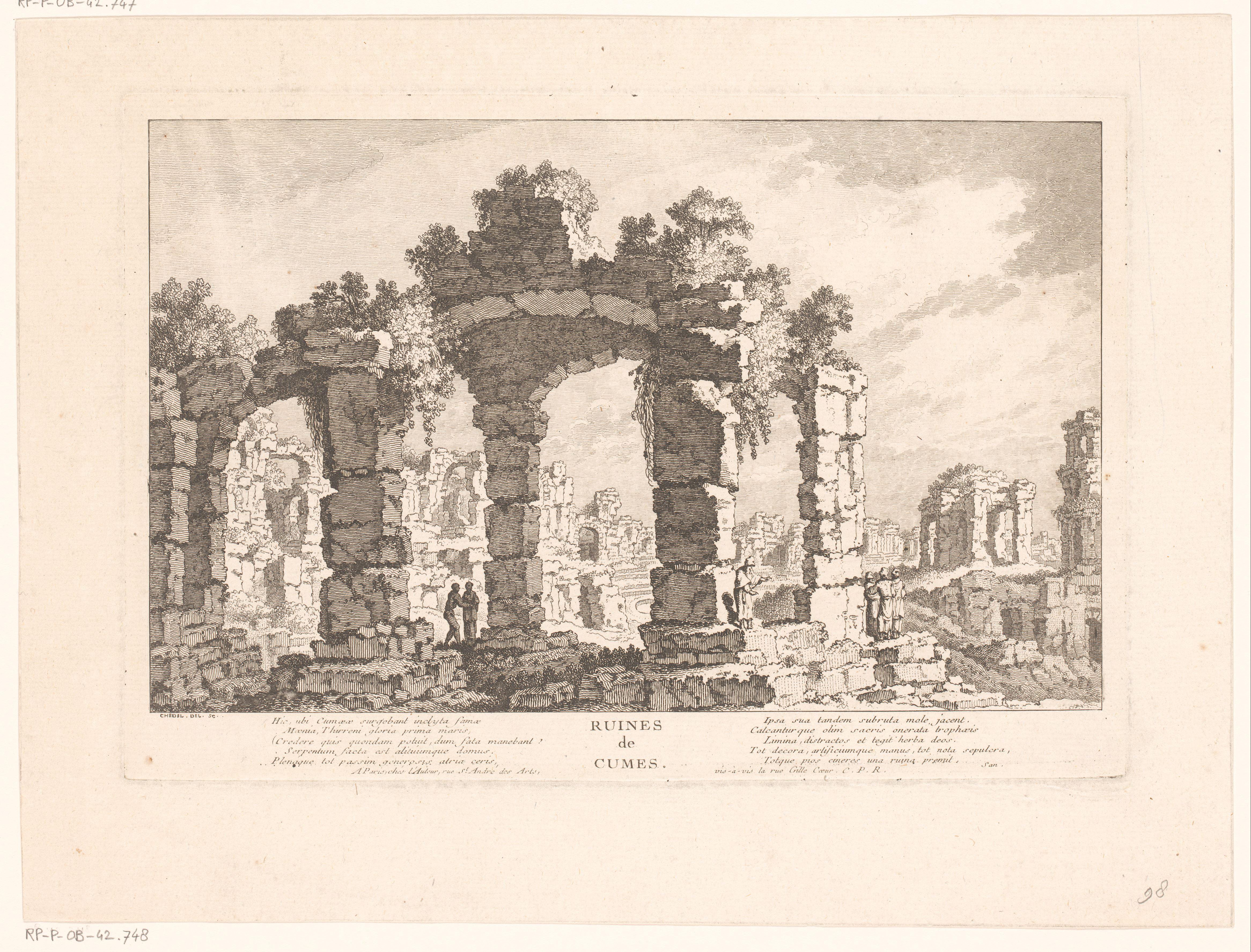 Gezicht op de ruïnes van Cumae