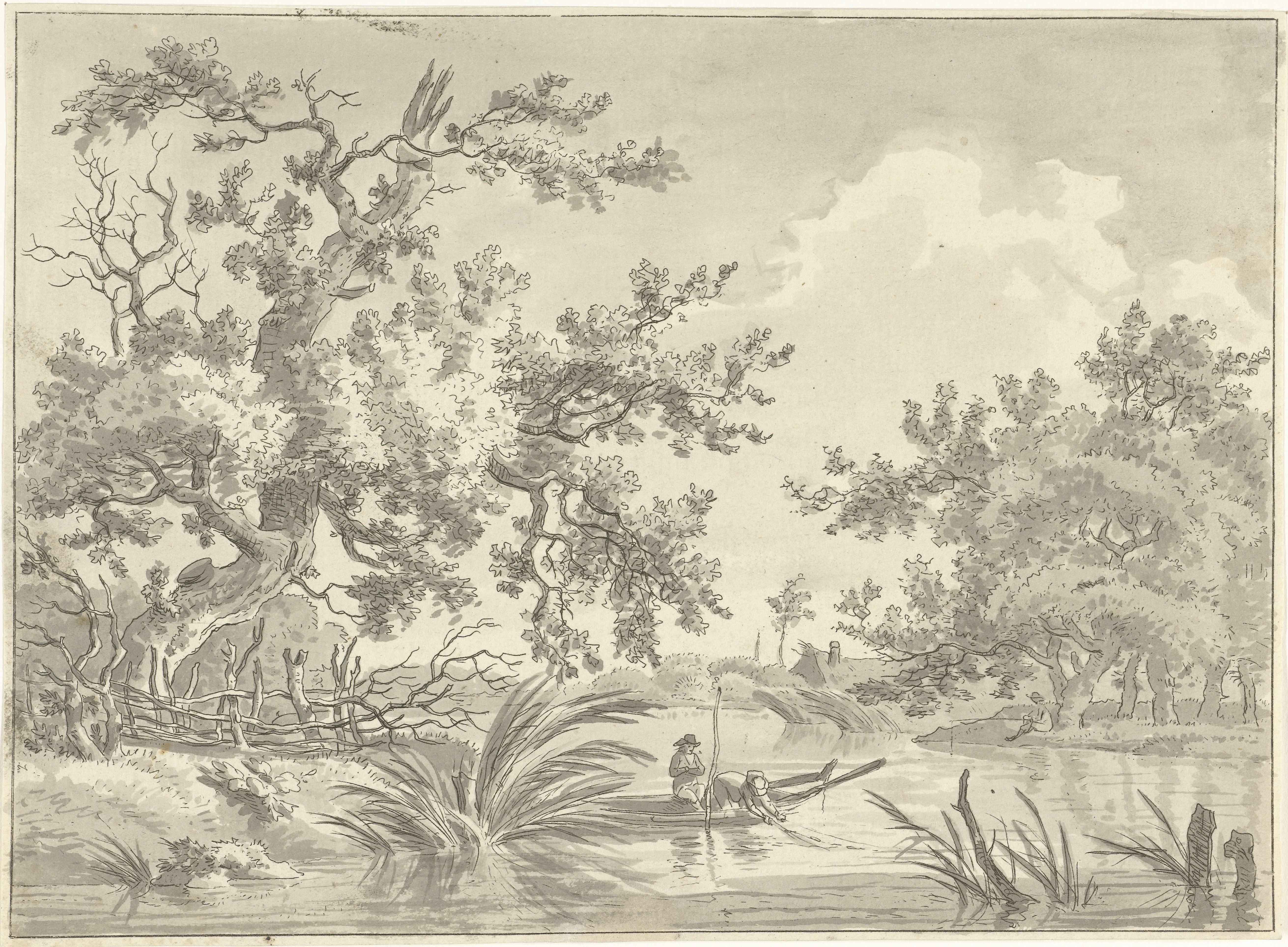 Landschap met twee vissers