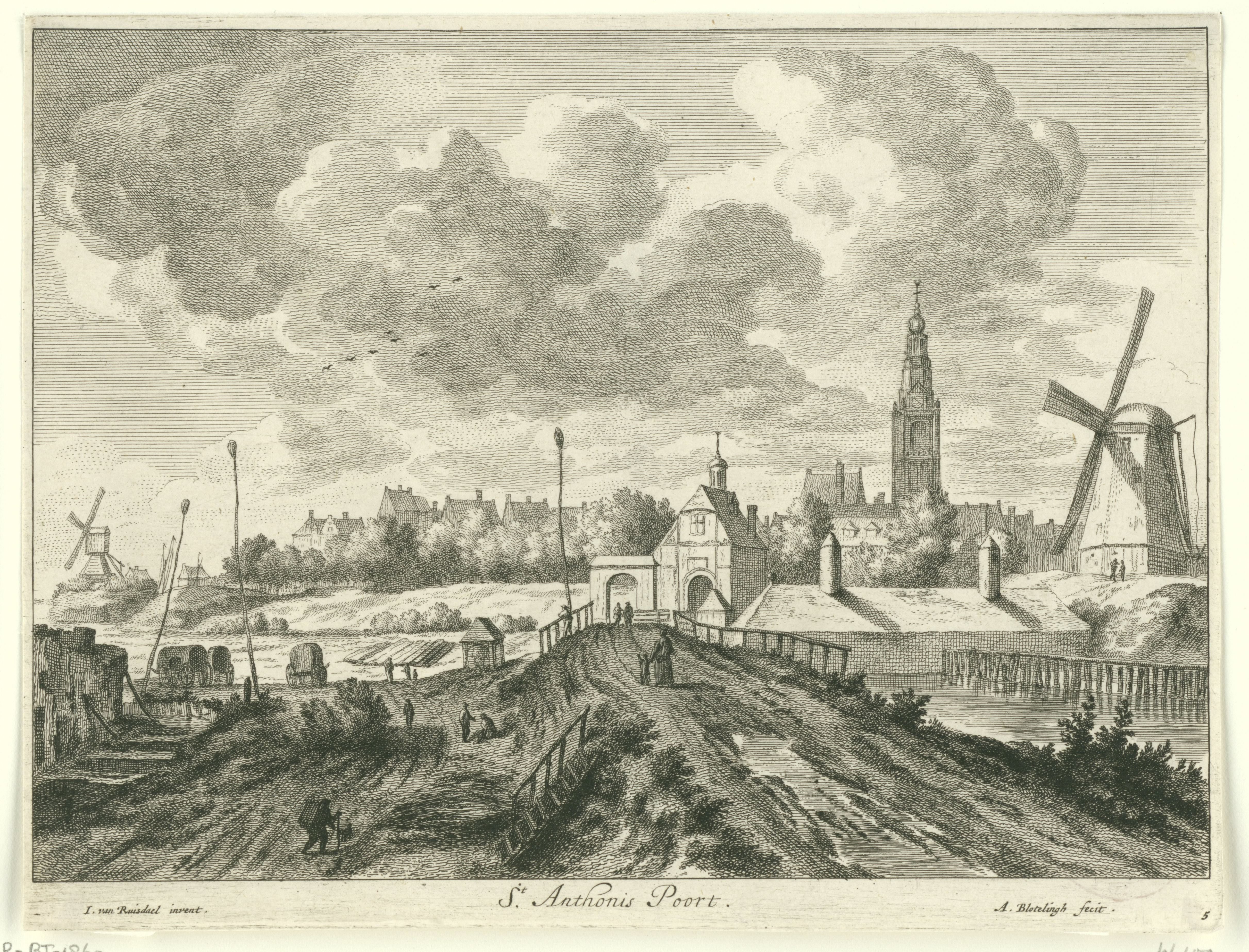 Gezicht op de Sint-Antonispoort te Amsterdam