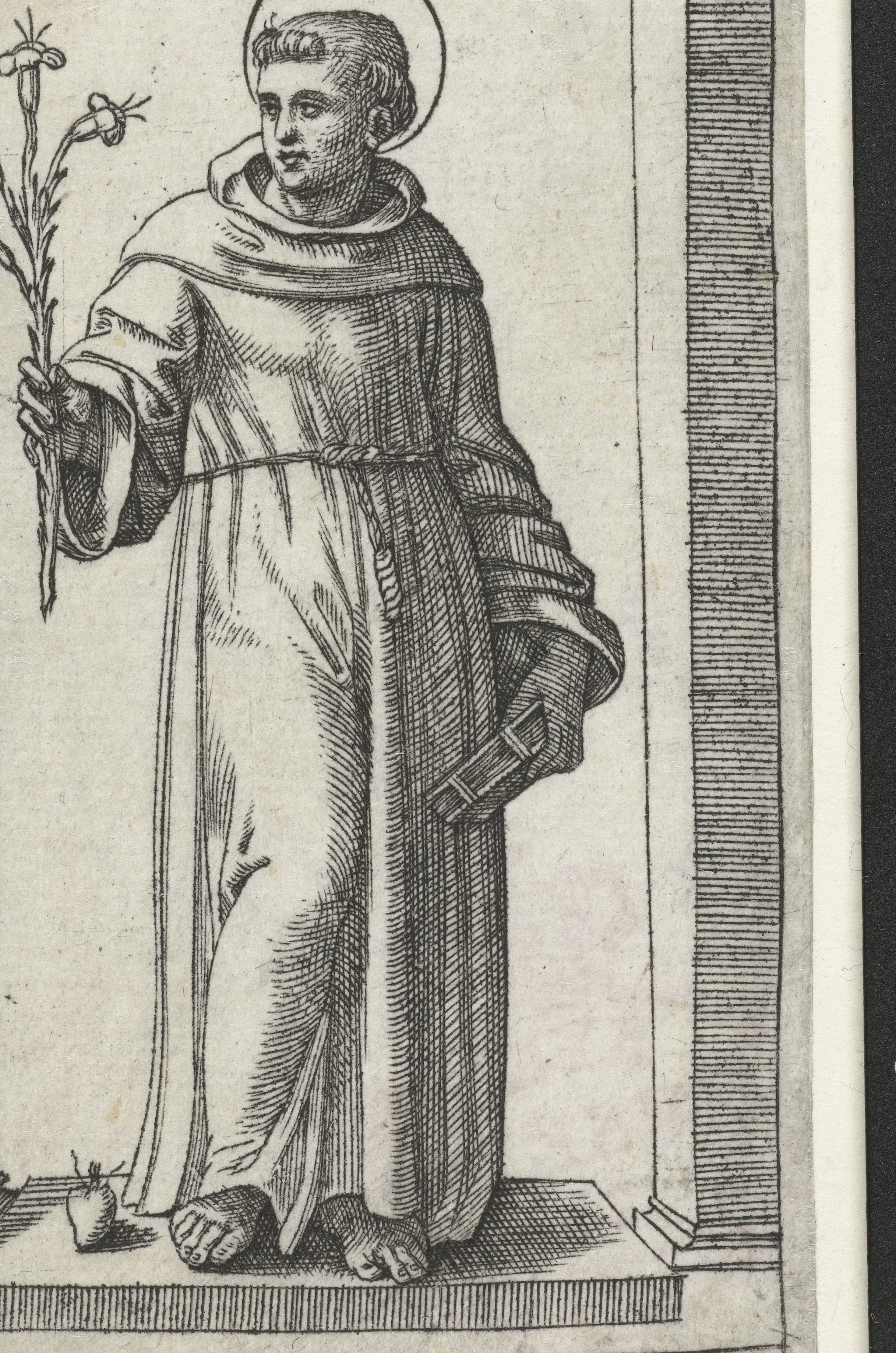 Heilige Antonius van Padua met lelie en hart