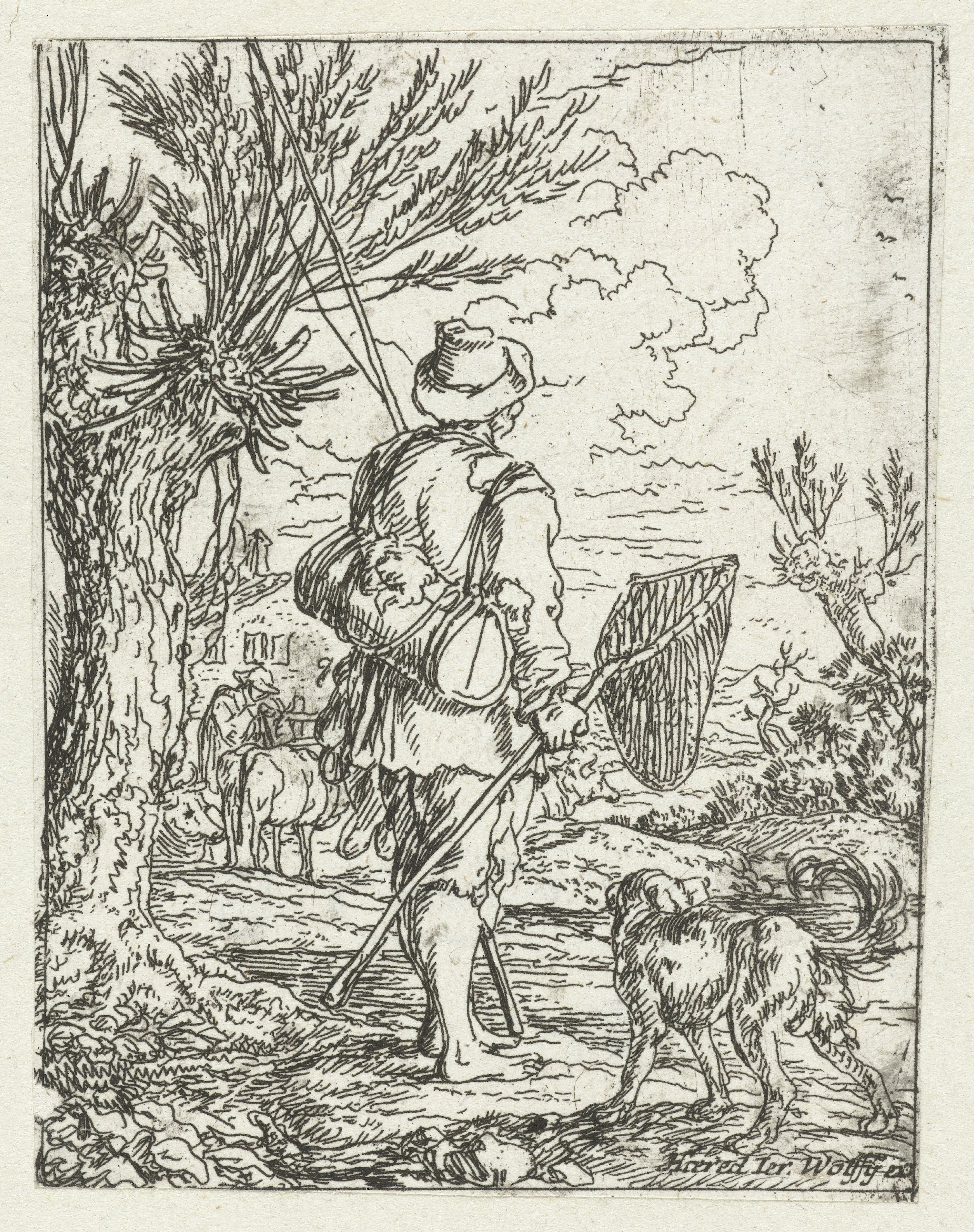 Visser met hond