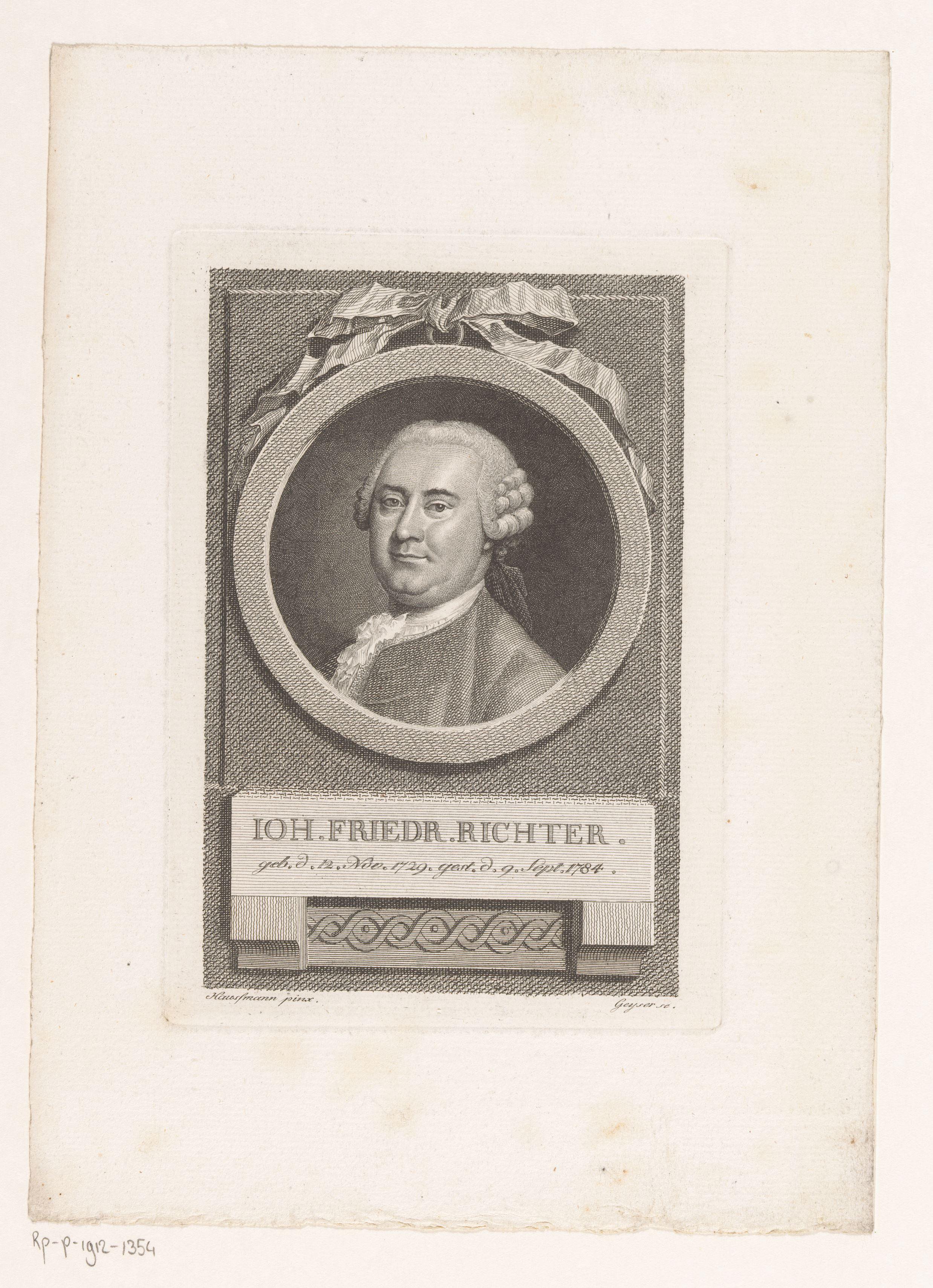 Portret van Johann Friedrich Richter