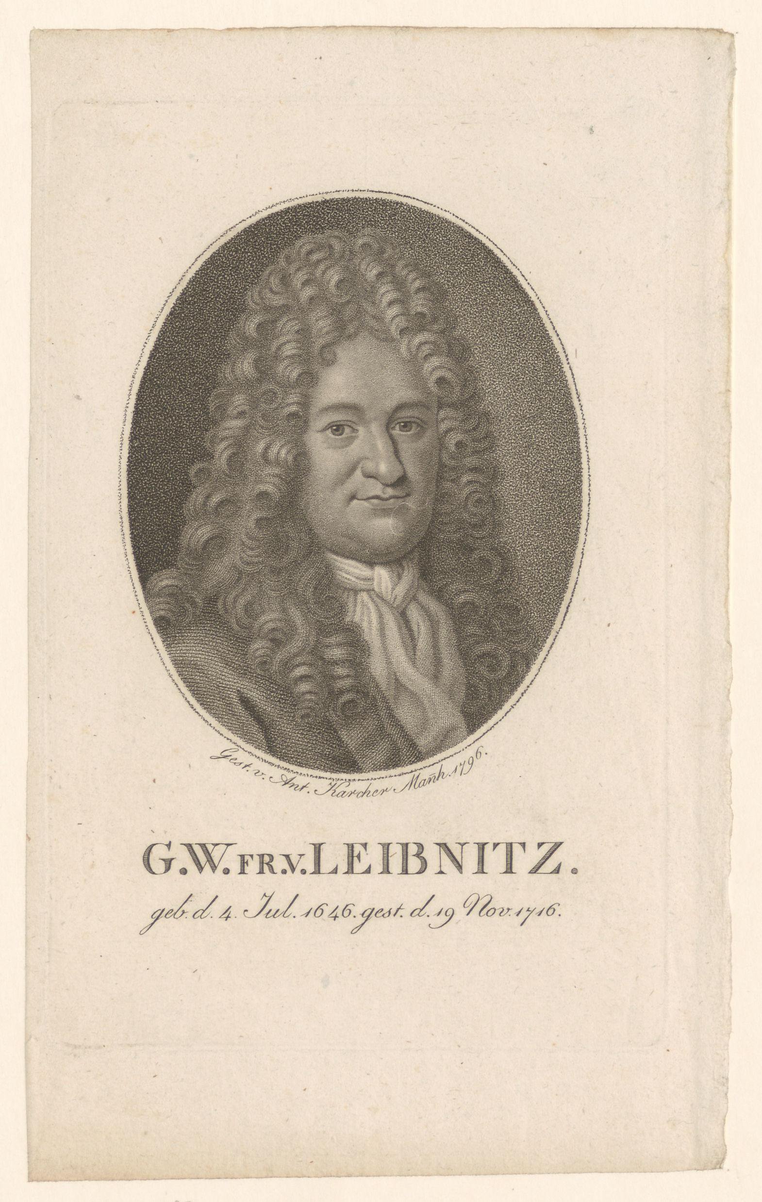 Portret van Gottfried Wilhelm Leibniz