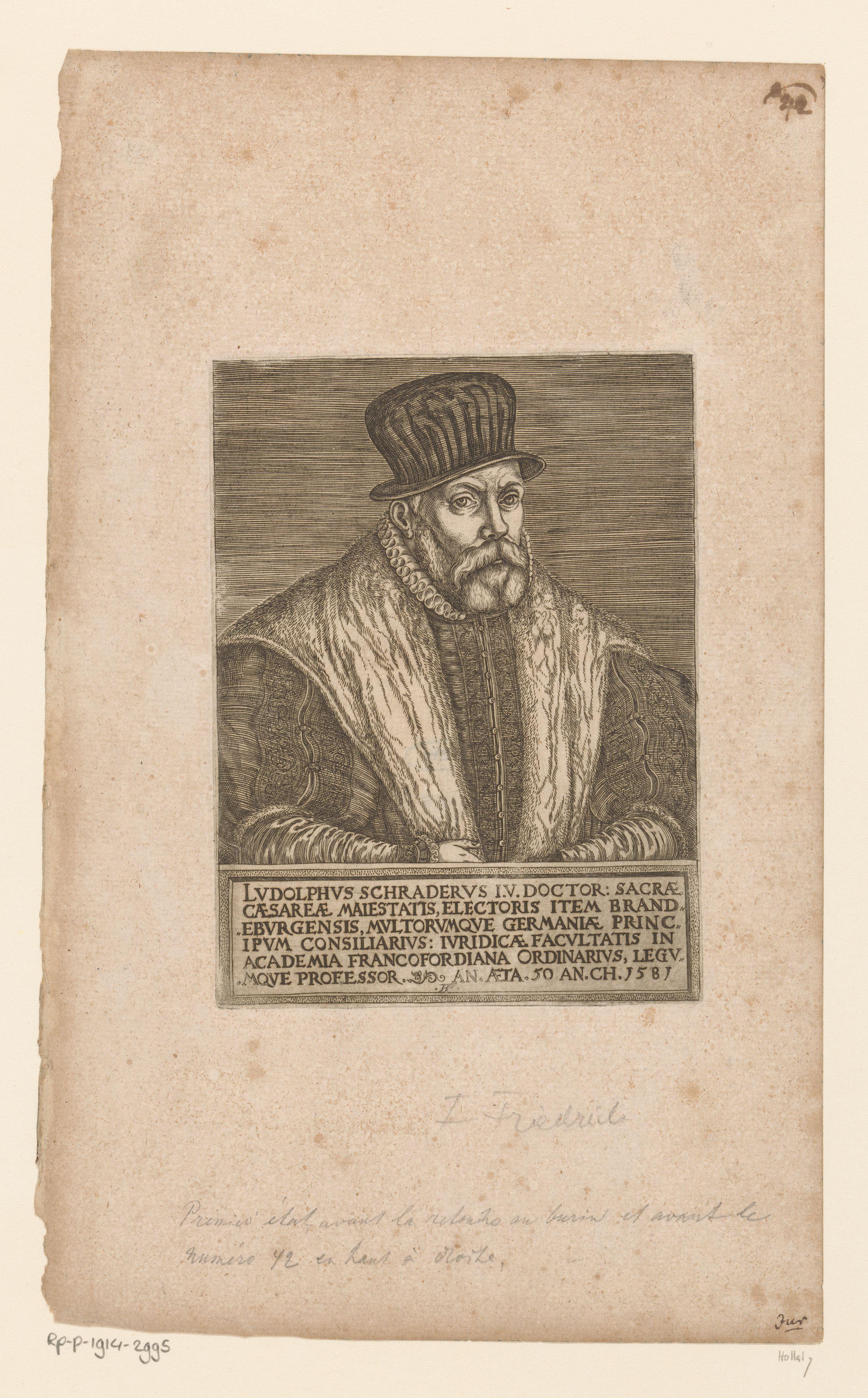Portret van Ludolf Schrader op 50-jarige leeftijd