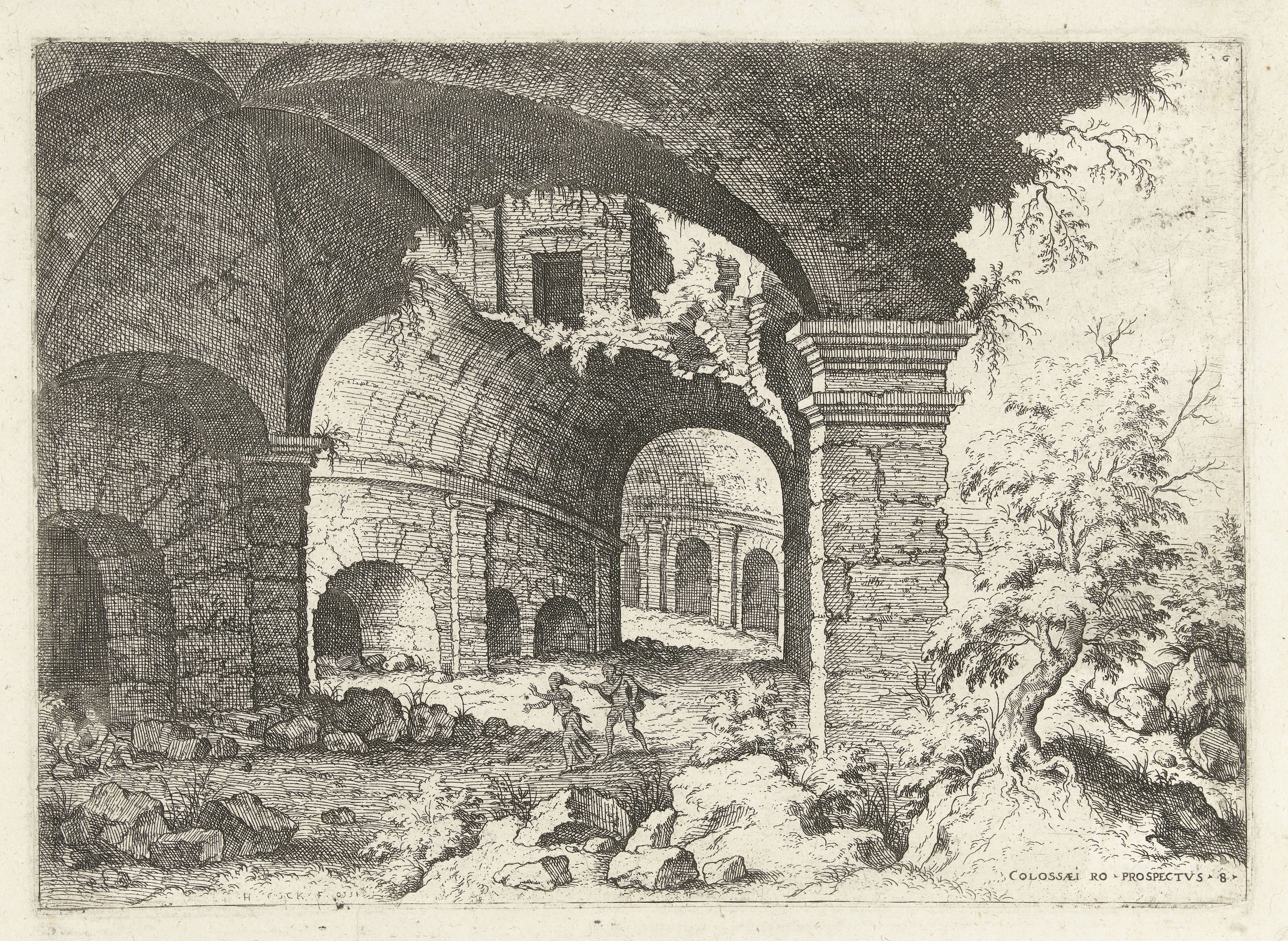Achtste gezicht op het Colosseum te Rome