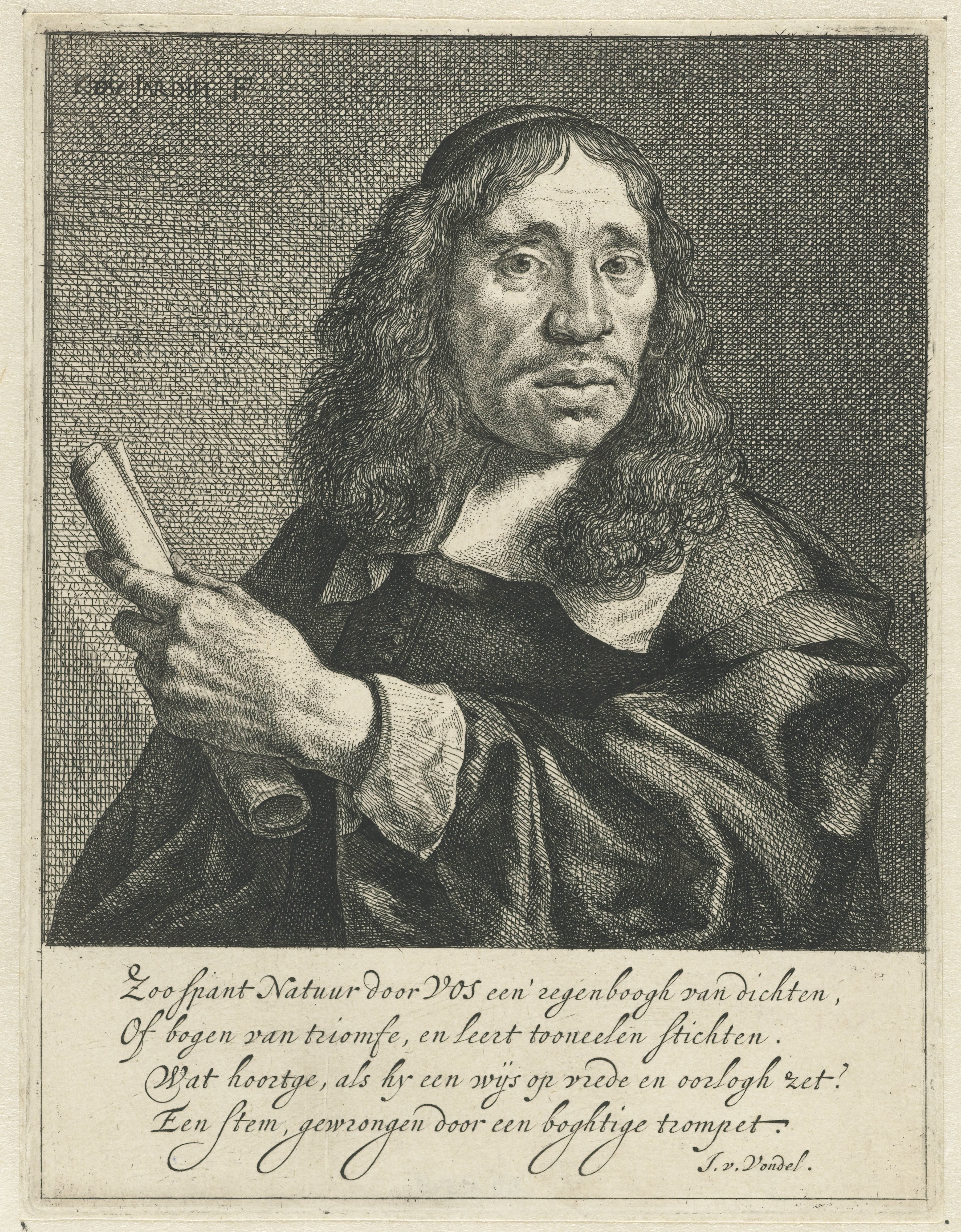 Portret van de dichter Jan de Vos