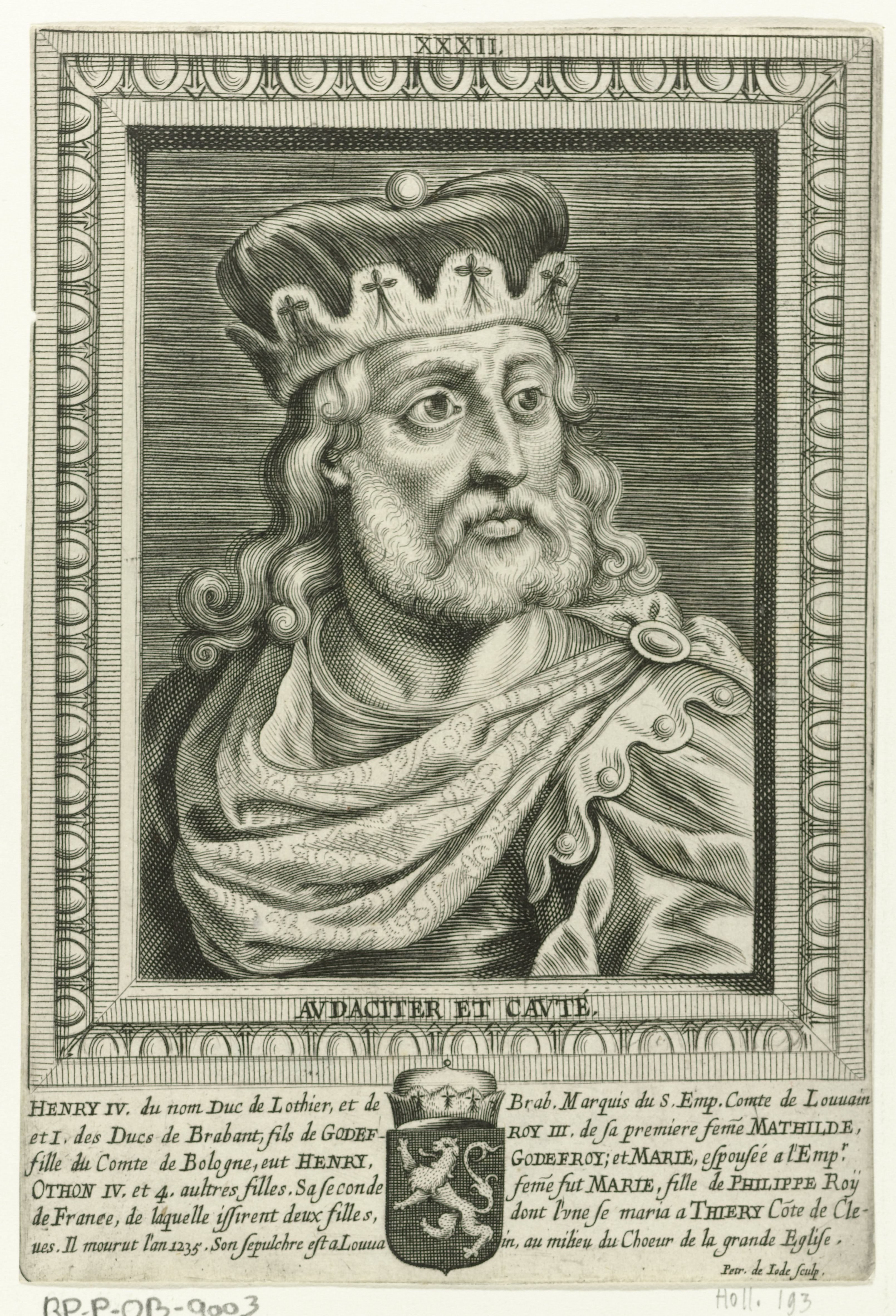 Portret van Hendrik I, hertog van Brabant