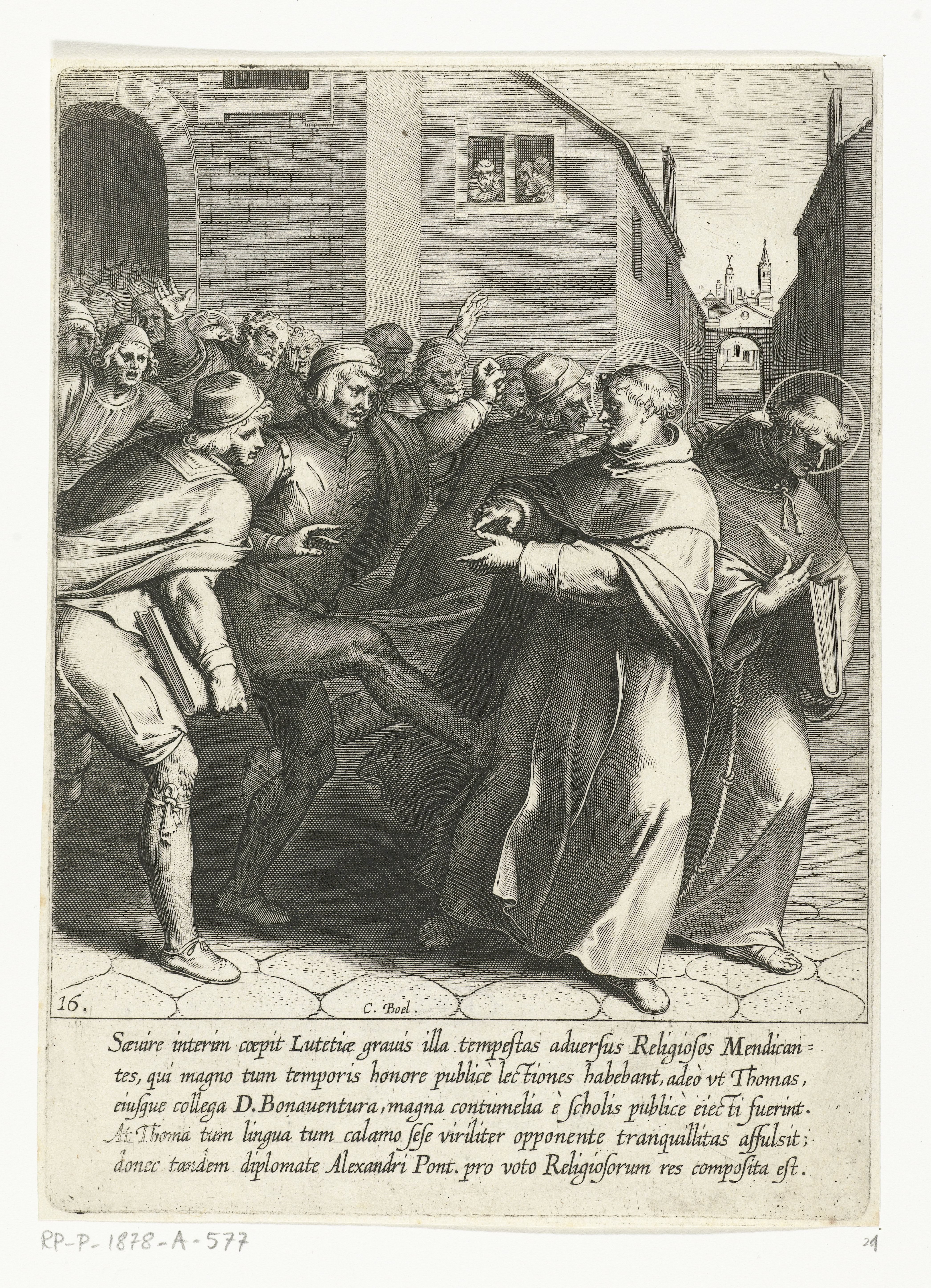 Thomas en de heilige Bonaventura worden uit de universiteit verdreven