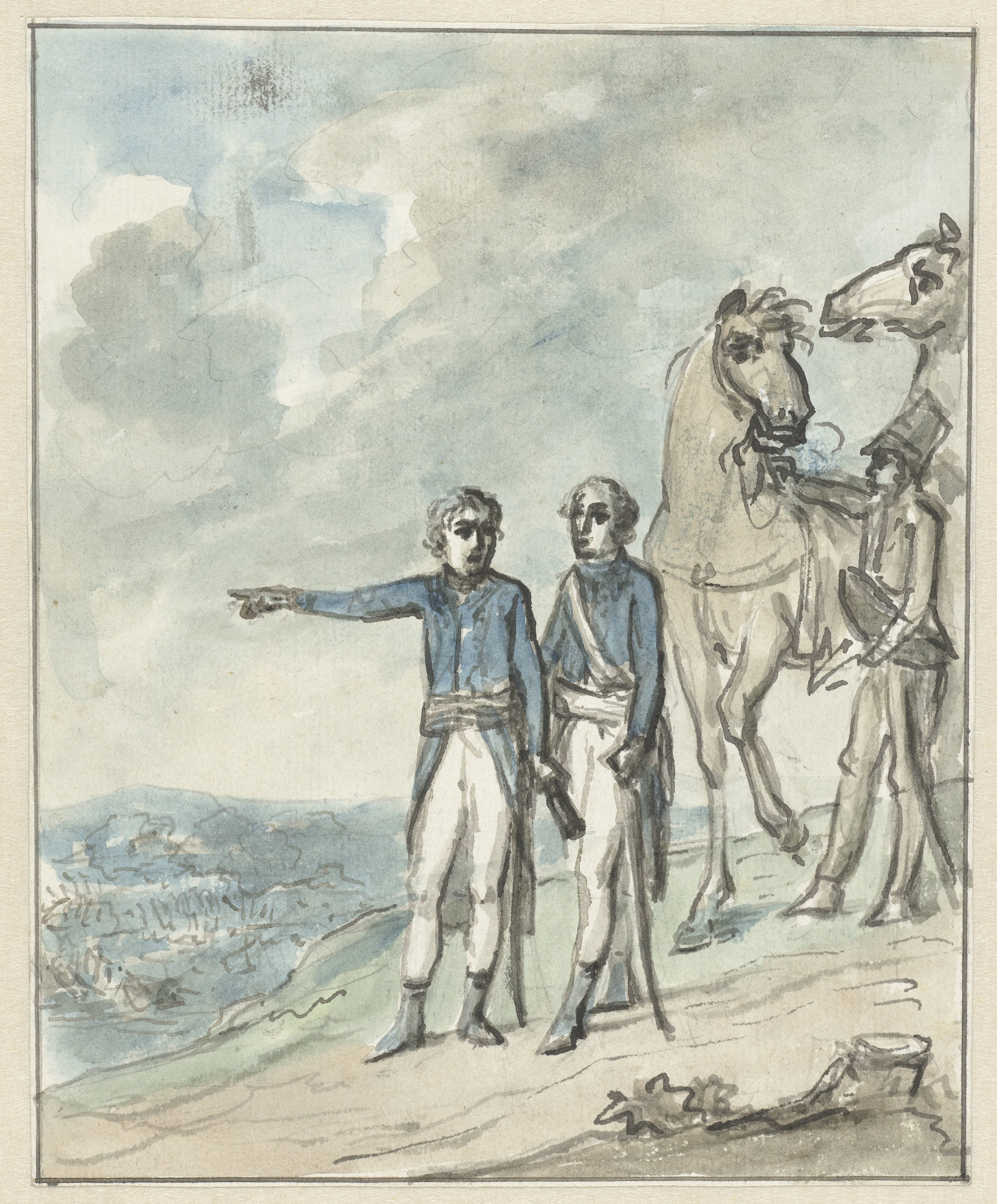 De generaals Napoleon en Berthier