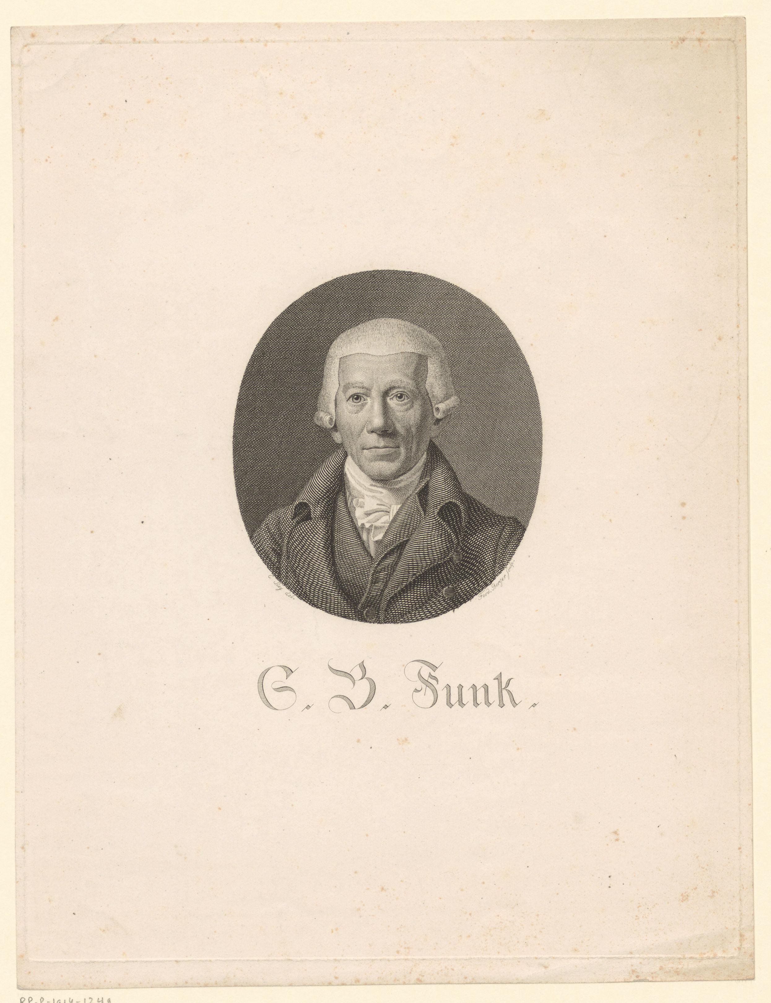 Portret van Gottfried Benedikt Funk