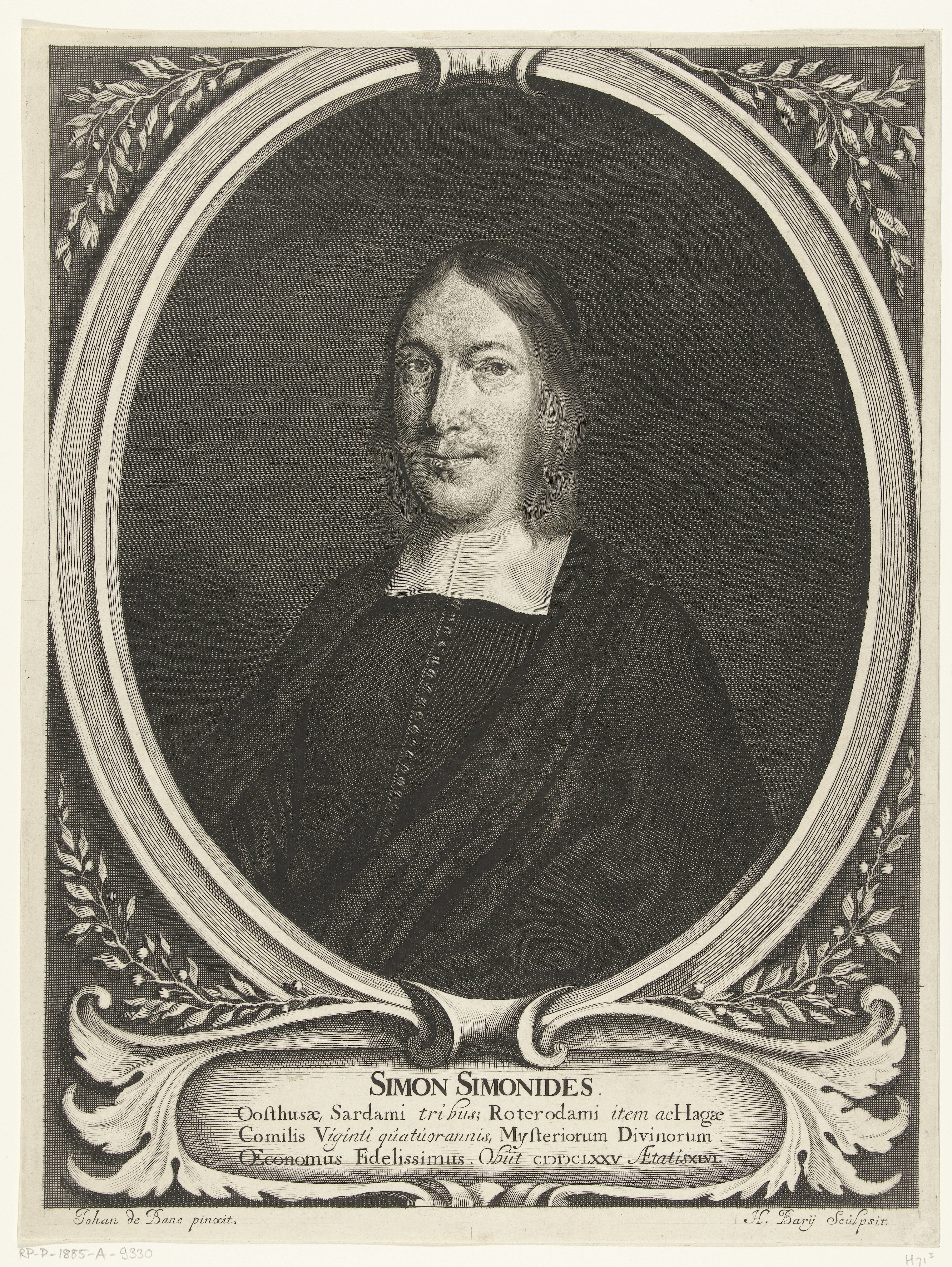 Portret van Simon Simonides op 46-jarige leeftijd
