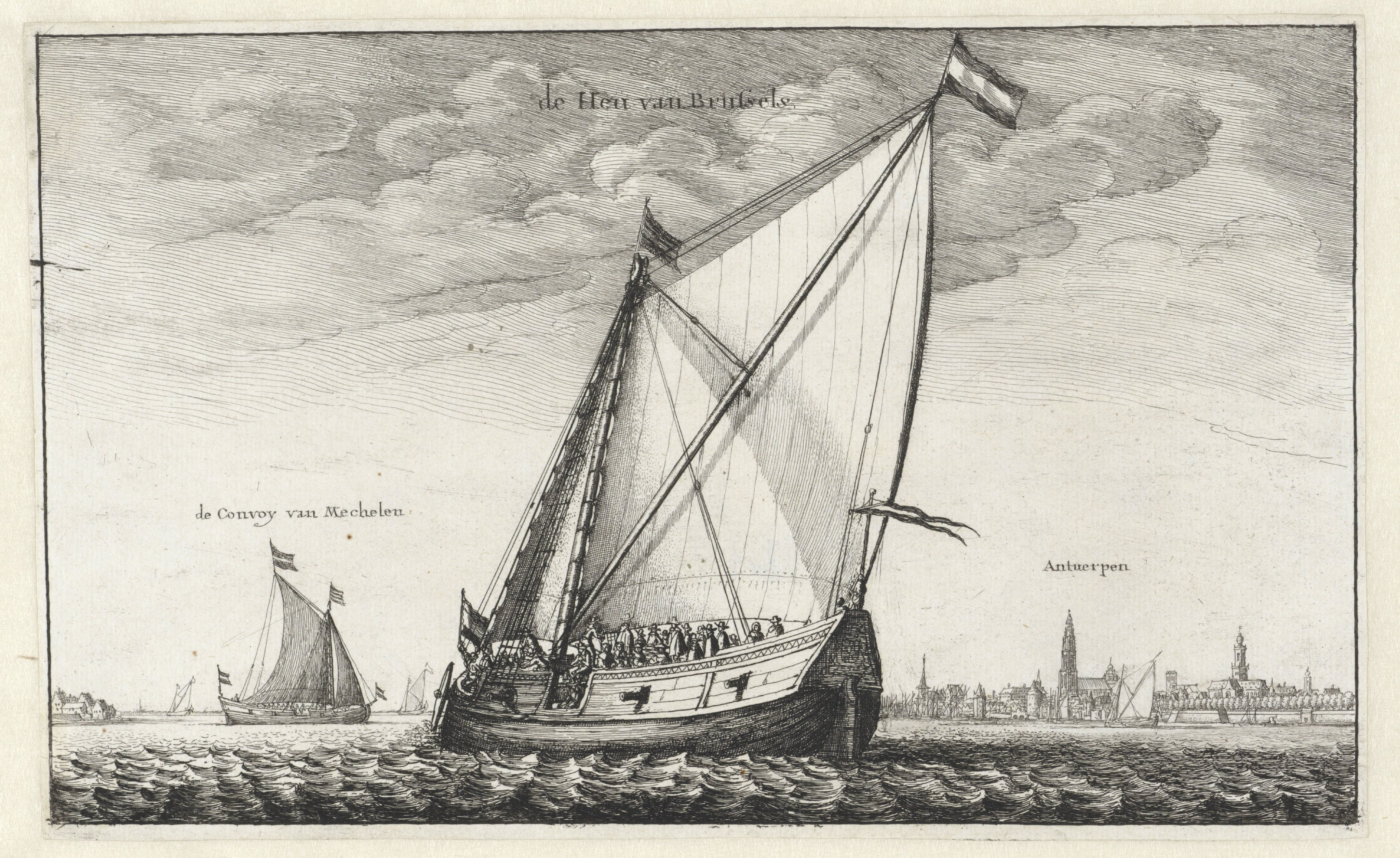 Gezicht op de Schelde bij Antwerpen