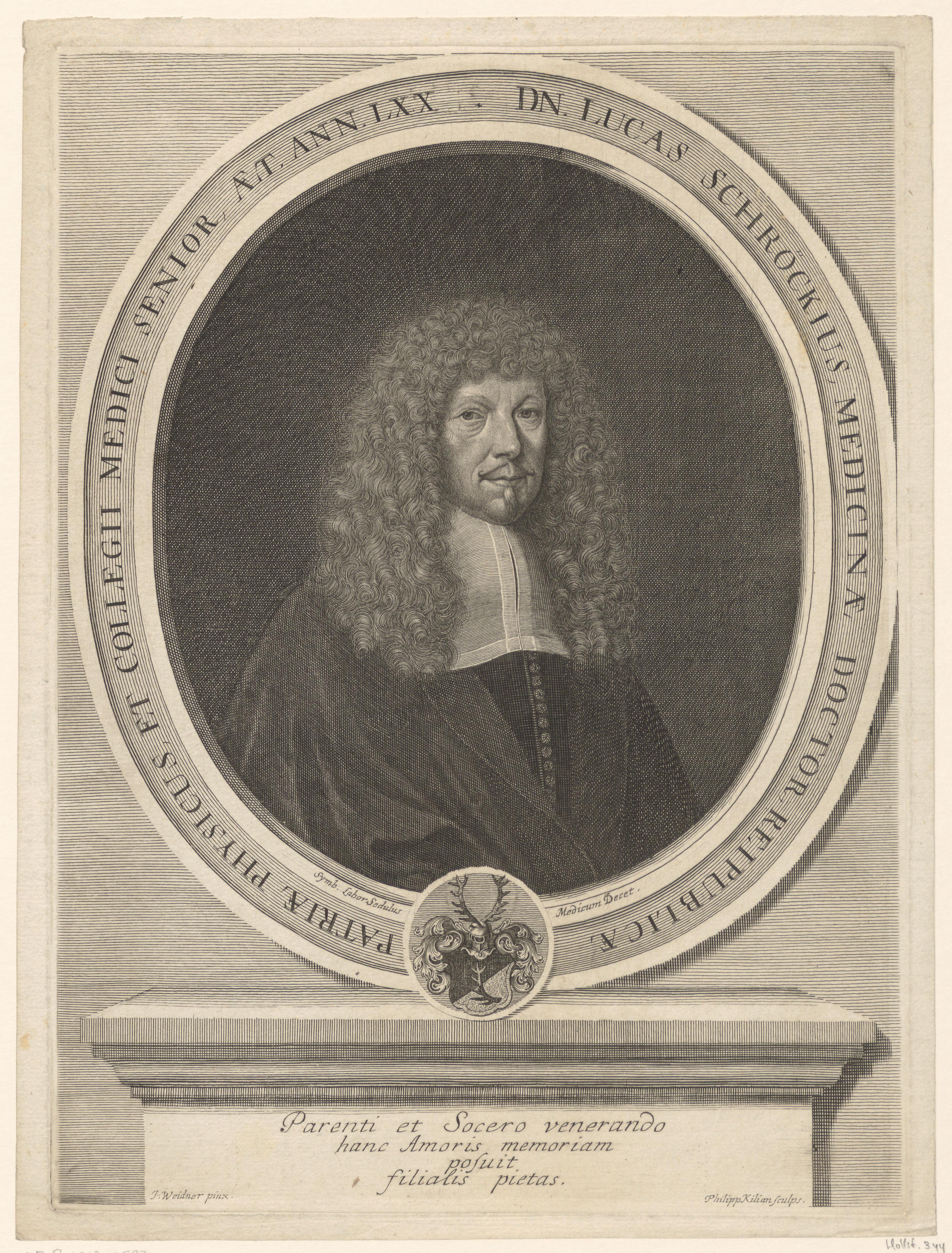 Portret van Lucas Schröck op 70-jarige leeftijd