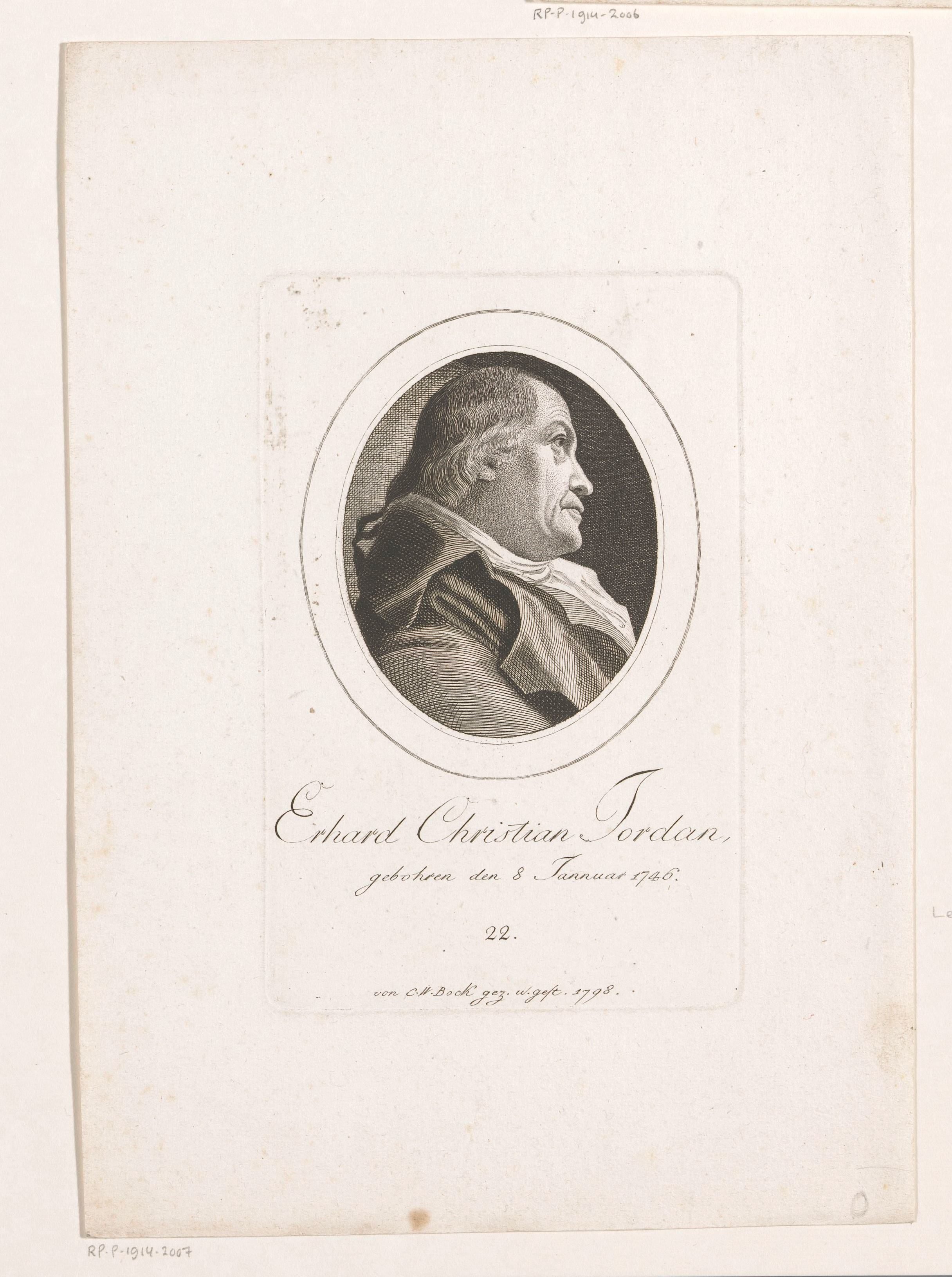 Portret van Erhard Christian Jordan