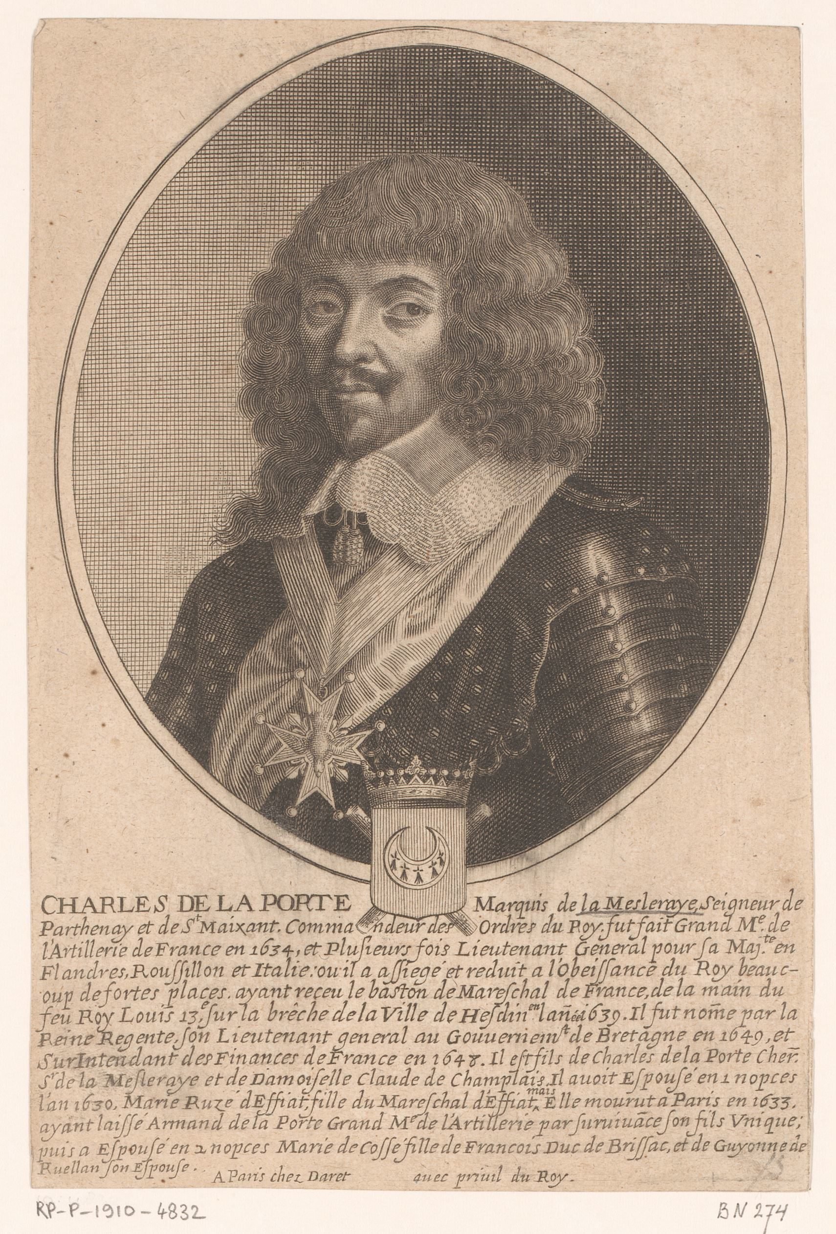 Portret van Armand-Charles de La Porte de La Meilleraye