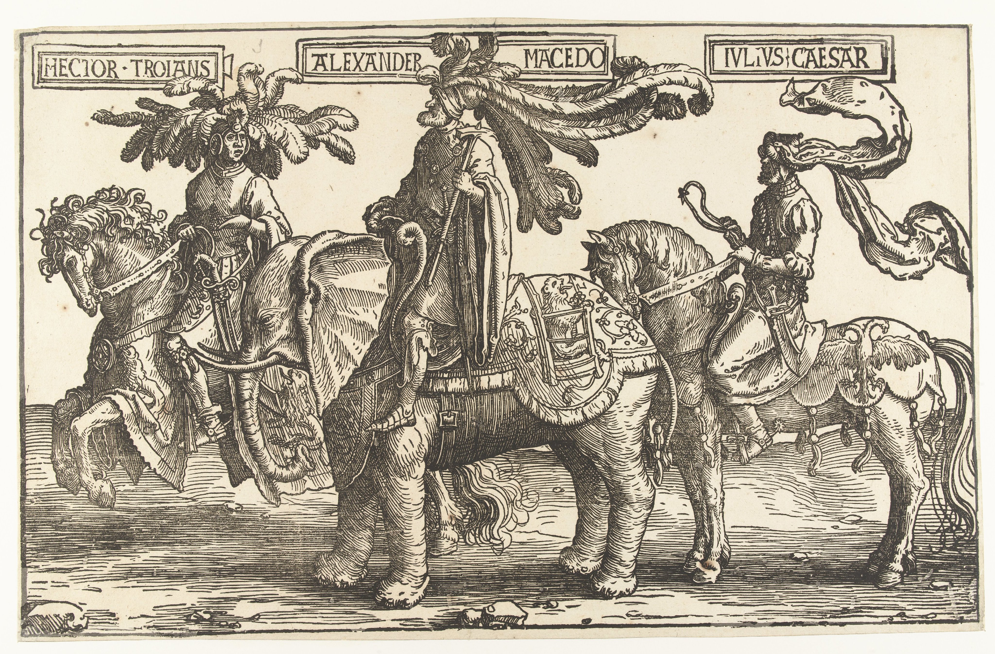 De helden Hector van Troje, Alexander de Grote en Julius Caesar
