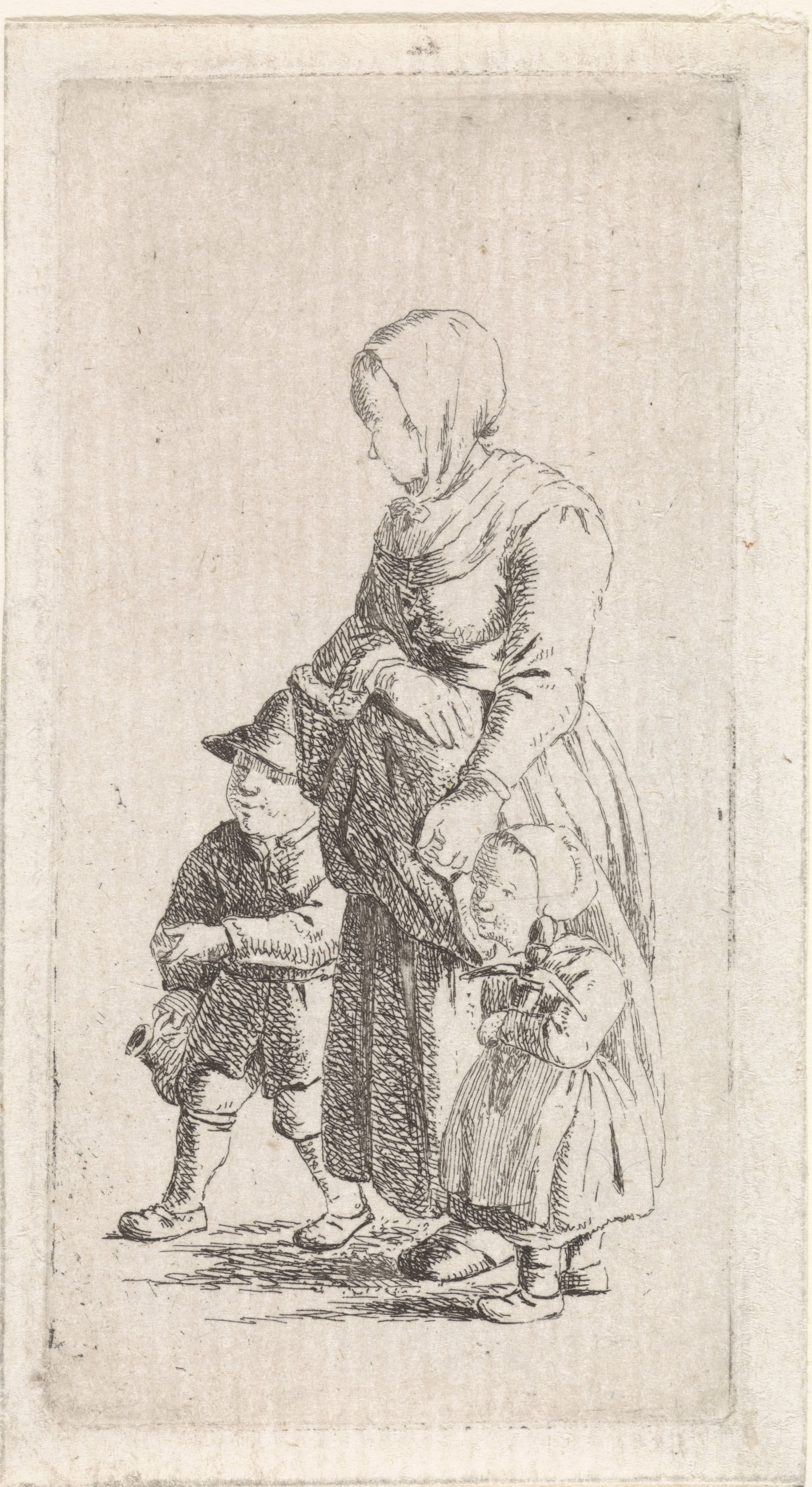Vrouw met twee kinderen