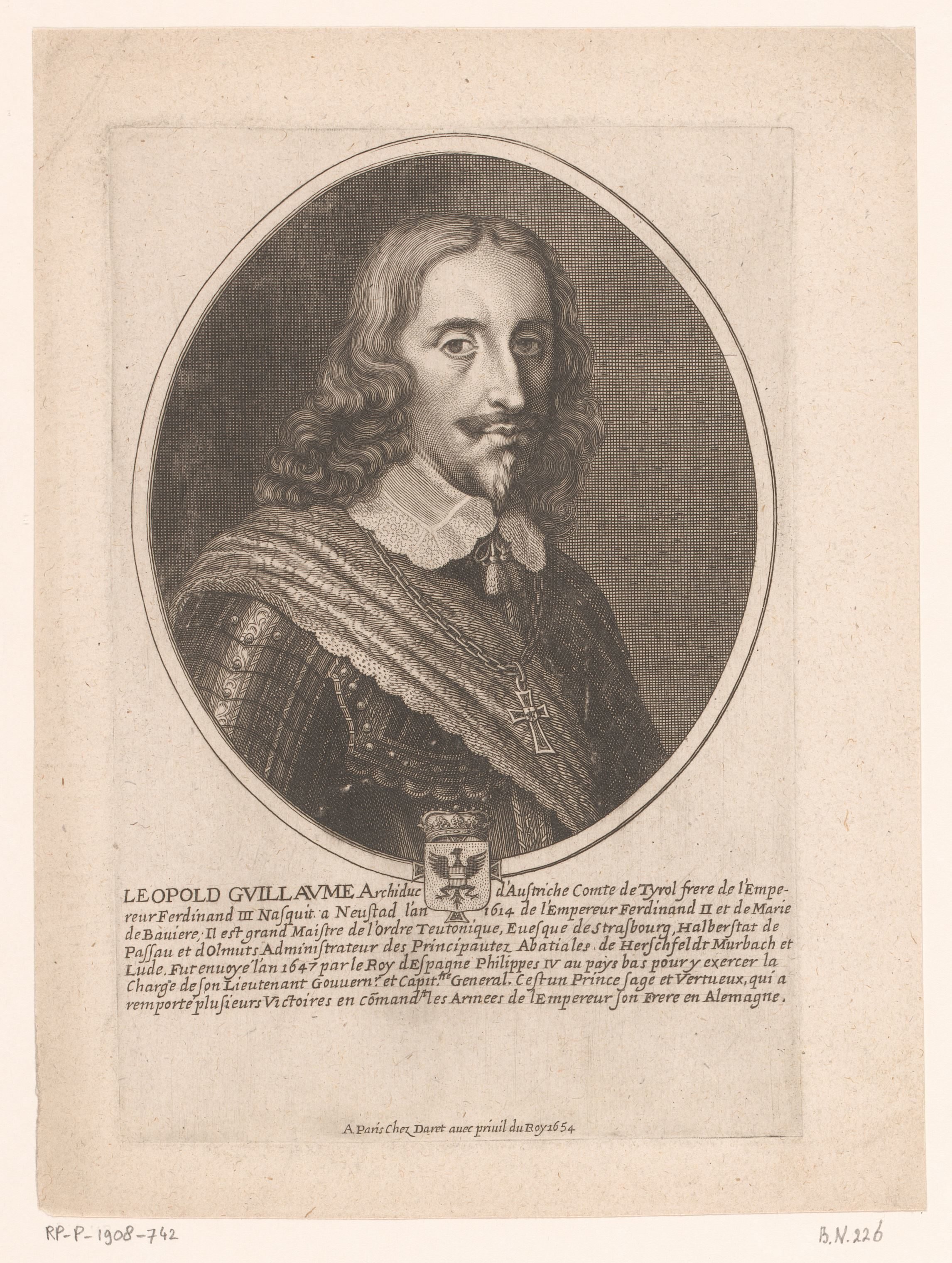 Portret van Leopold Willem van Oostenrijk