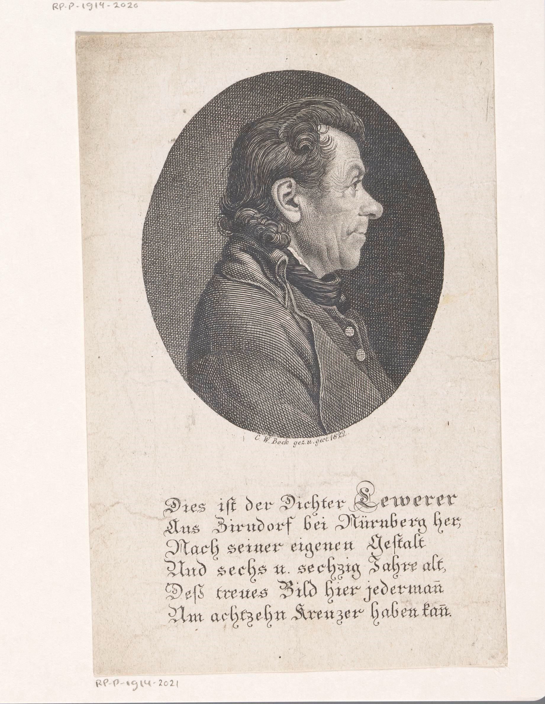 Portret van Johann Jacob Lewerer