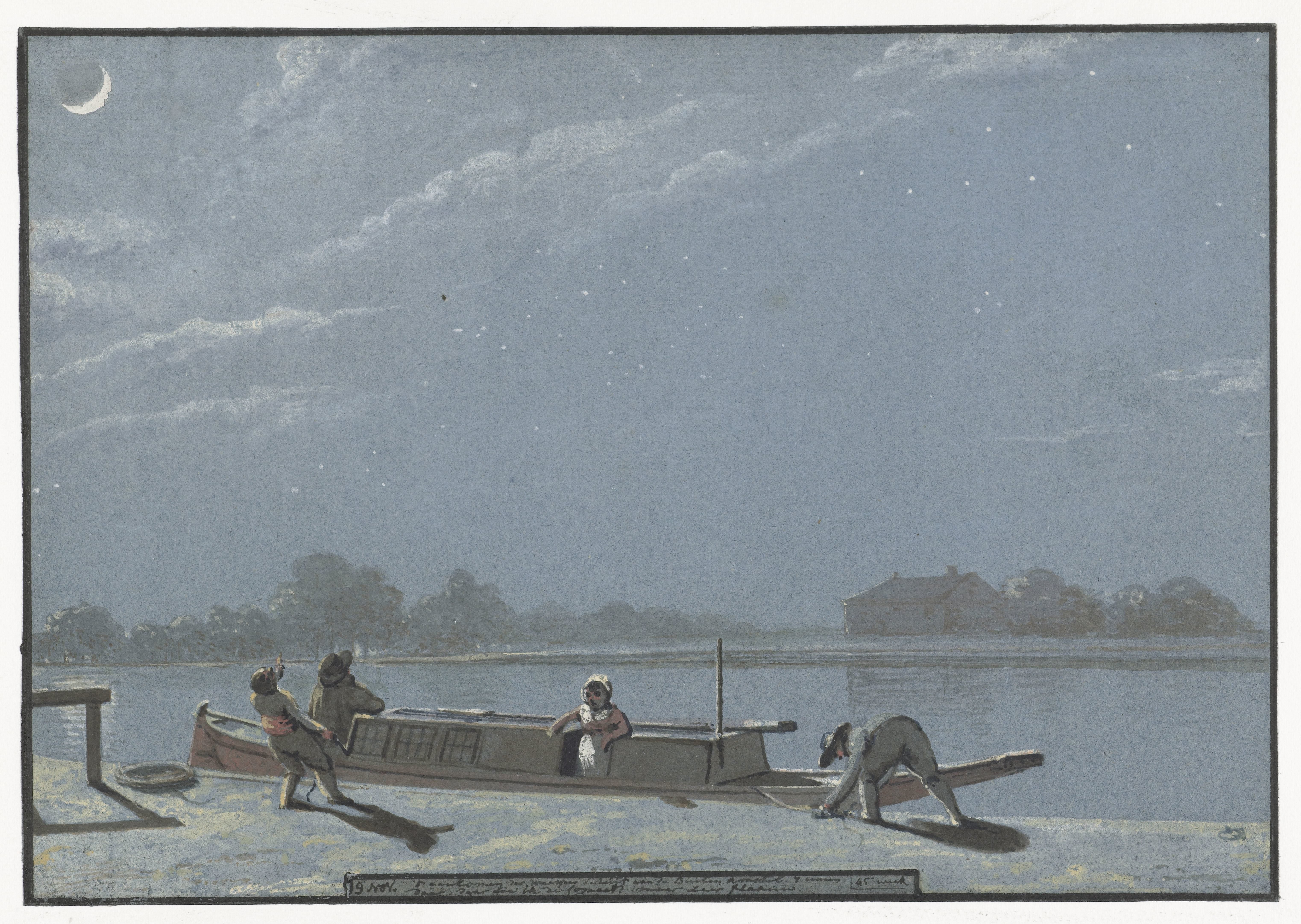 ‘The Weesper Boat Pulling in at Buiten Amstel’